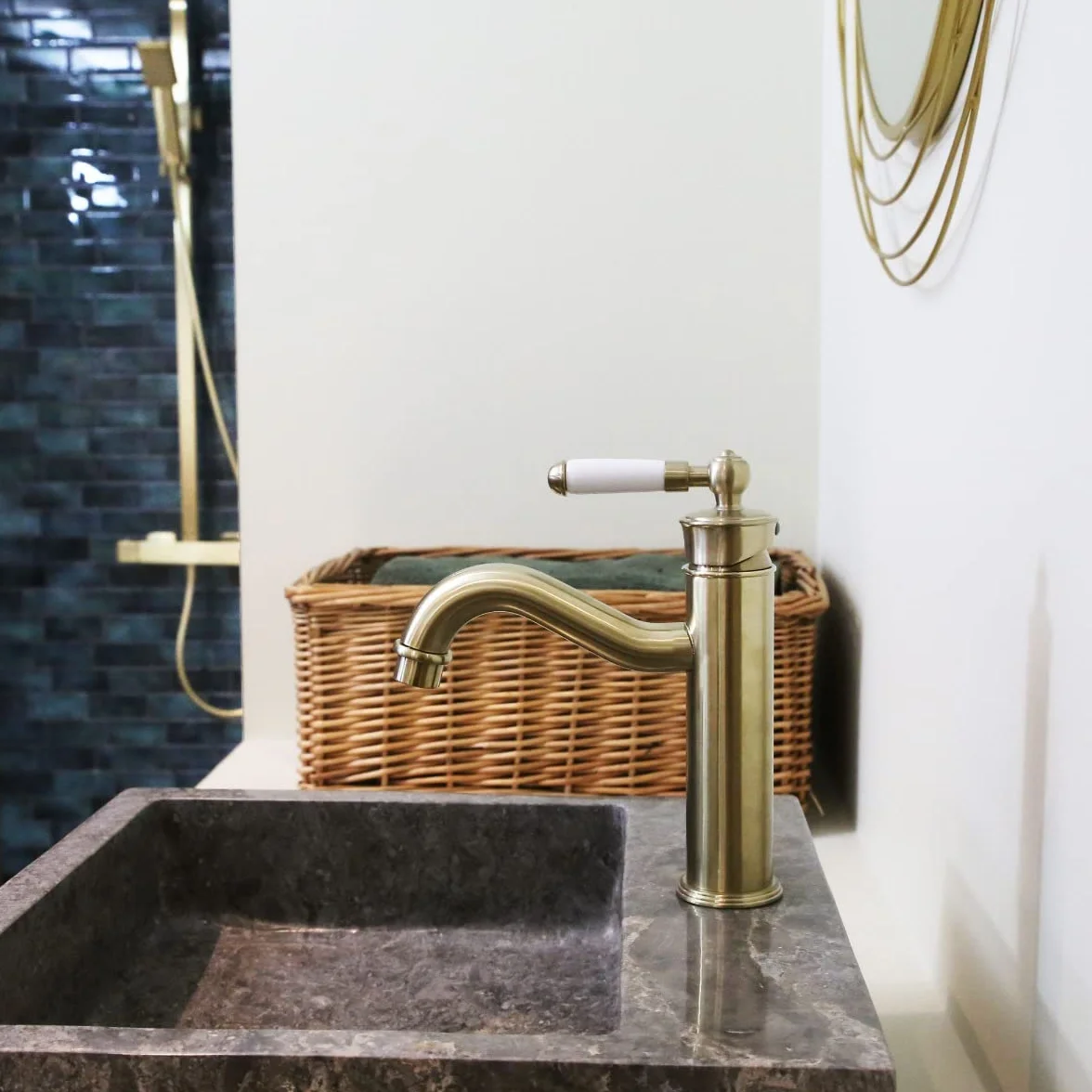 Essebagno 9021364 Leeds bateria umywalkowa retro szczotkowana