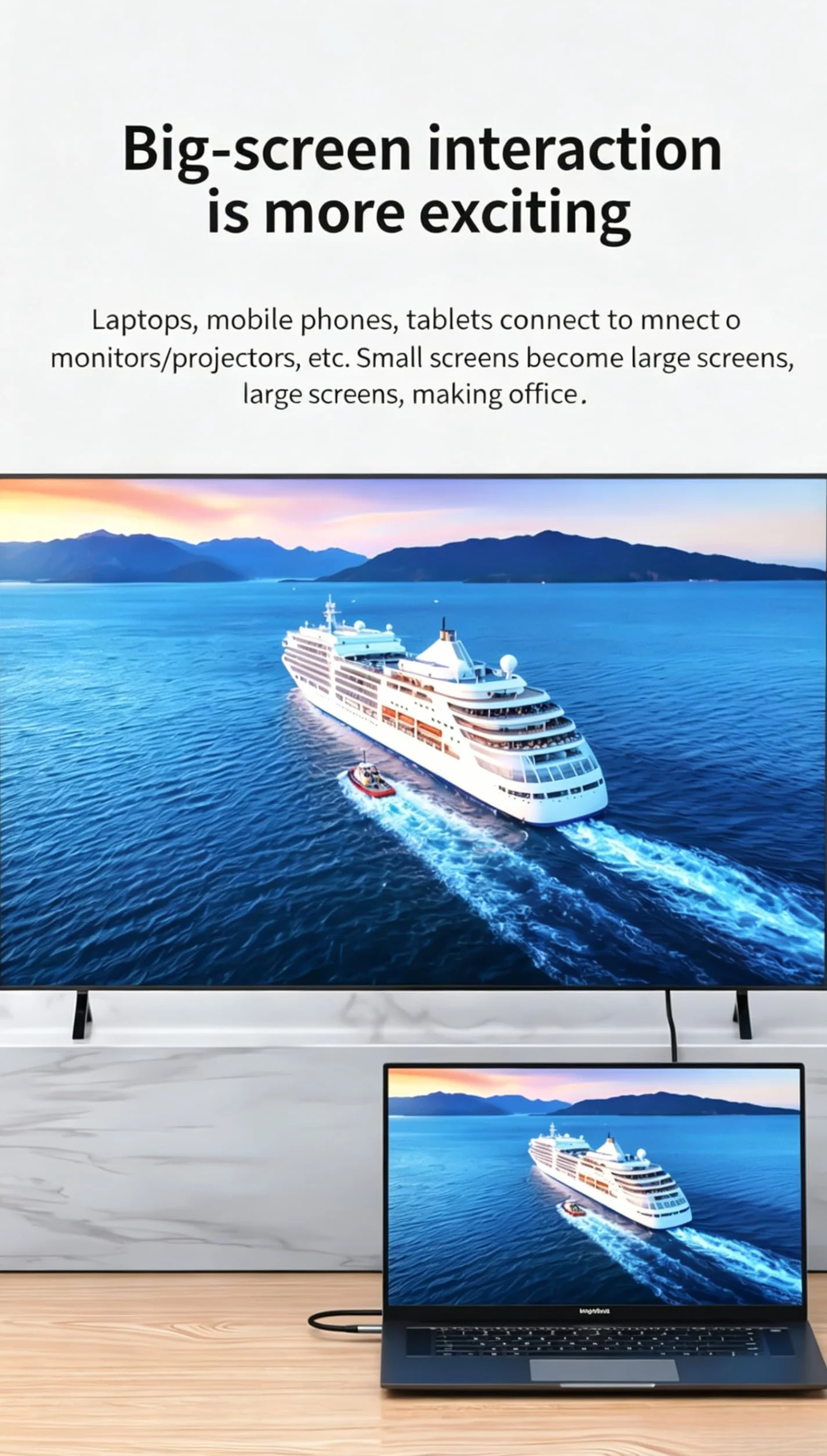 Adapter USB-C na HDMI 4K Thunderbolt 3 do MacBook Pro Air Dell XPS 15 Samsung Galaxy S24 S10 Huawei P40