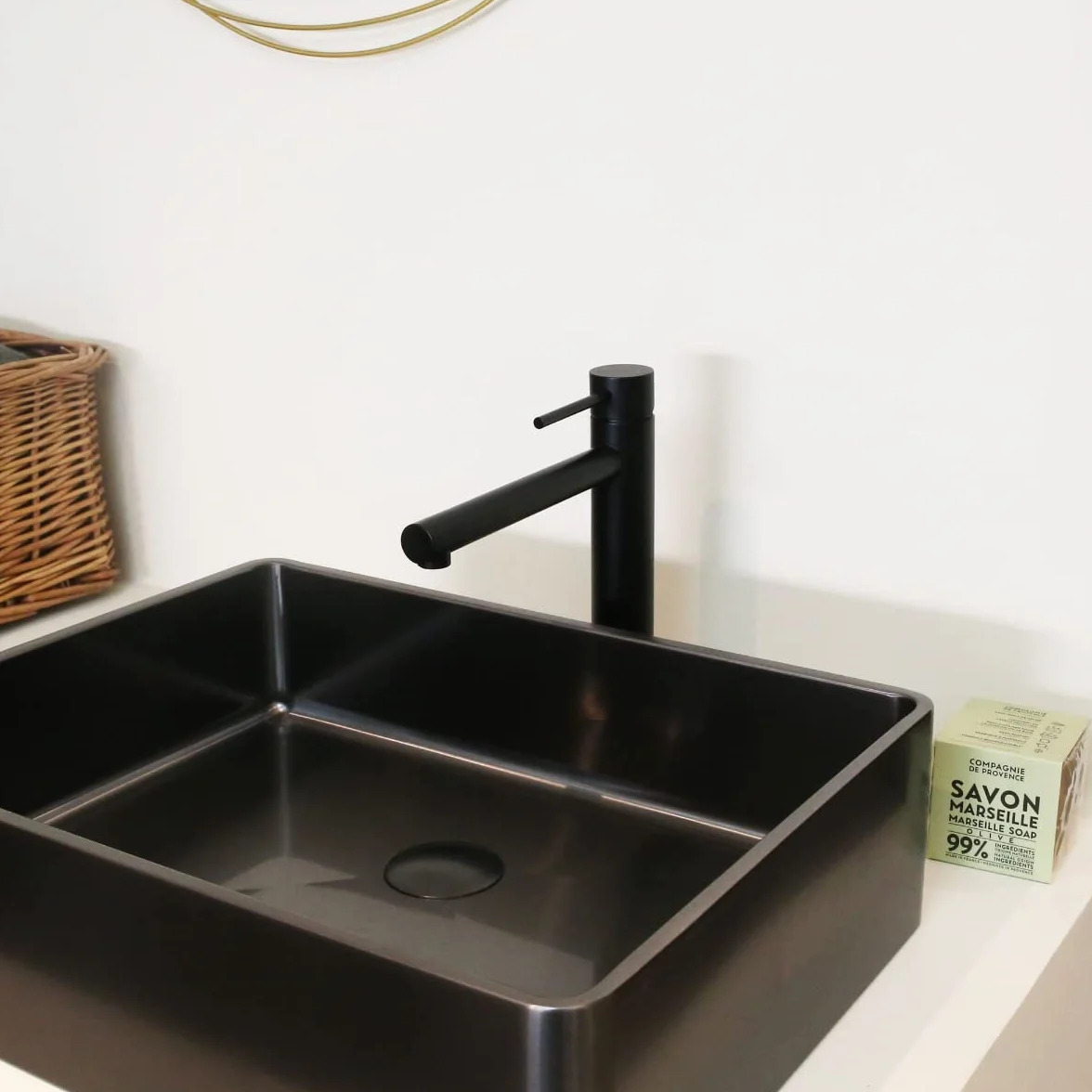 Essebagno 9018067 Envol bateria umywalkowa wysoka czarna