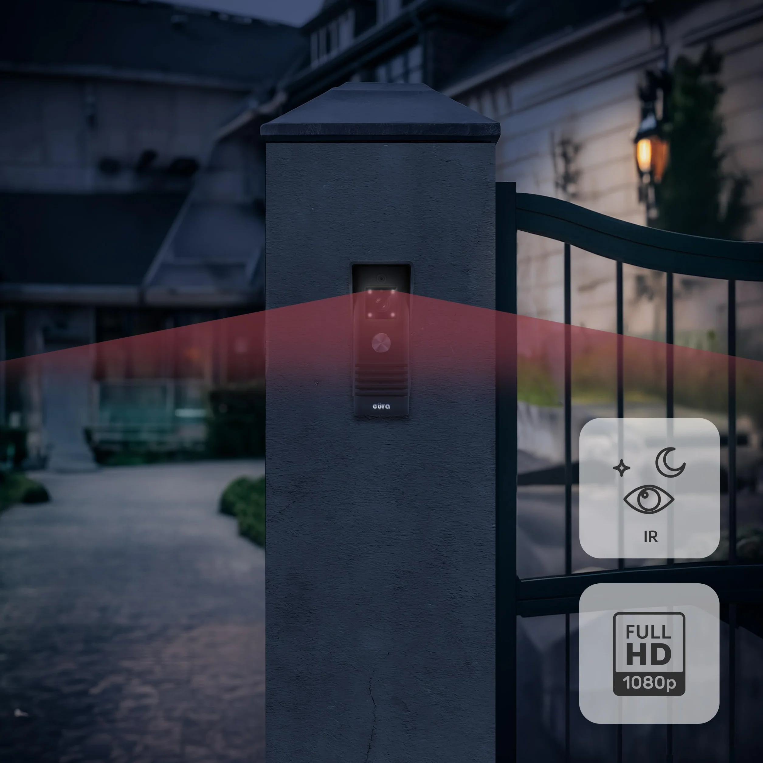 EURA VDP-45A3-TY Alpha+ TUYA WiFi wideodomofon, 4-przewodowy, kolorowy monitor 7", czarny