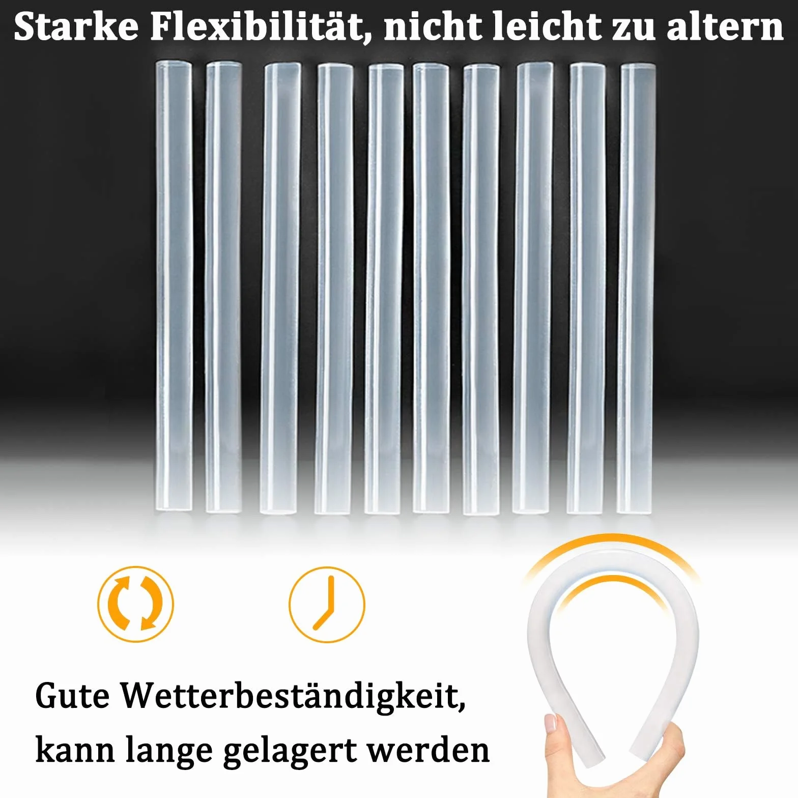UISEBRT Wkłady do klejenia na gorąco 11 mm x 200 mm, przezroczyste – DIY standardowe pałeczki do klejenia na gorąco, super mocne wkłady do klejenia na gorąco do pistoletu do klejenia na gorąco (12 kg,