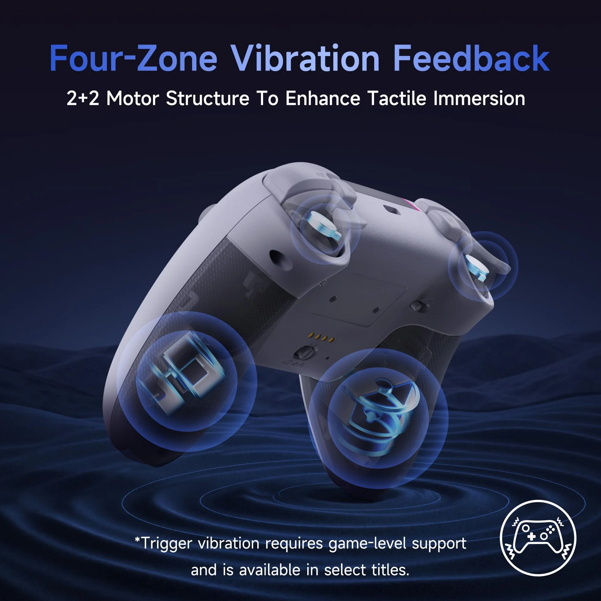 EasySMX X05PRO Bezprzewodowy kontroler PC z RGB, joystick hall, 1000 mAh, biały