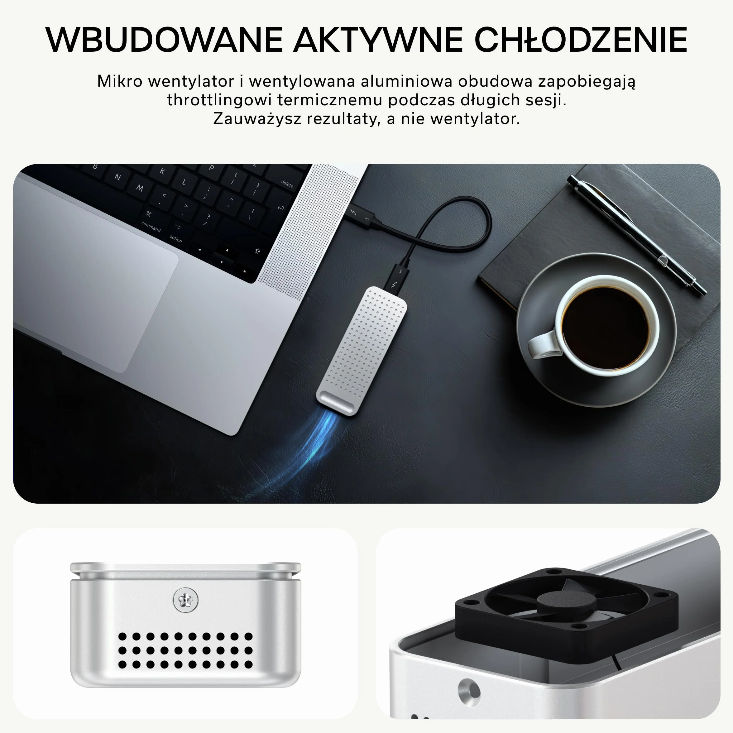 SATECHI DotDisk 80Gbps M.2 NVMe Obudowa SSD aluminiowa srebrna