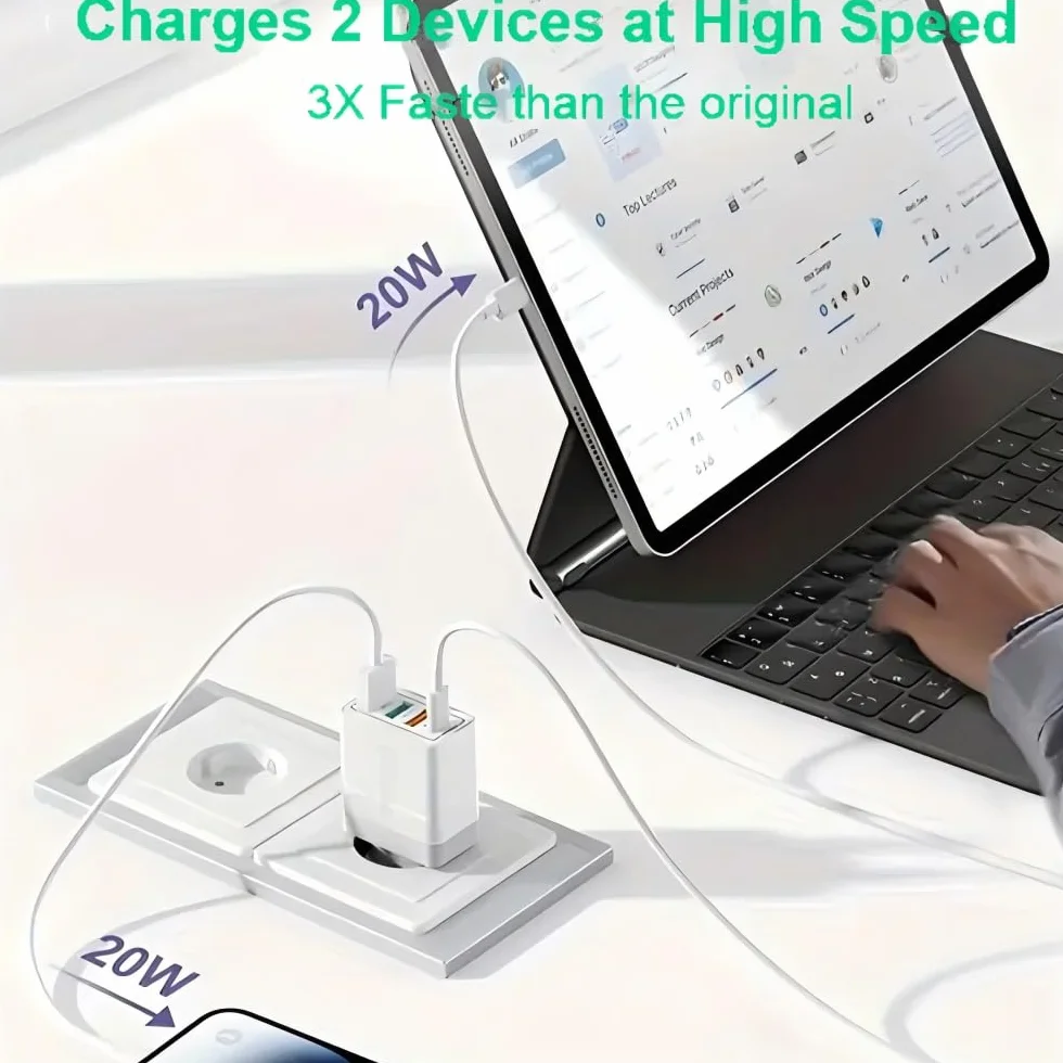 Ładowarka szybka 36 W PD QC3.0 USB C 4 porty uniwersalny do iPhone Samsung Huawei Xiaomi