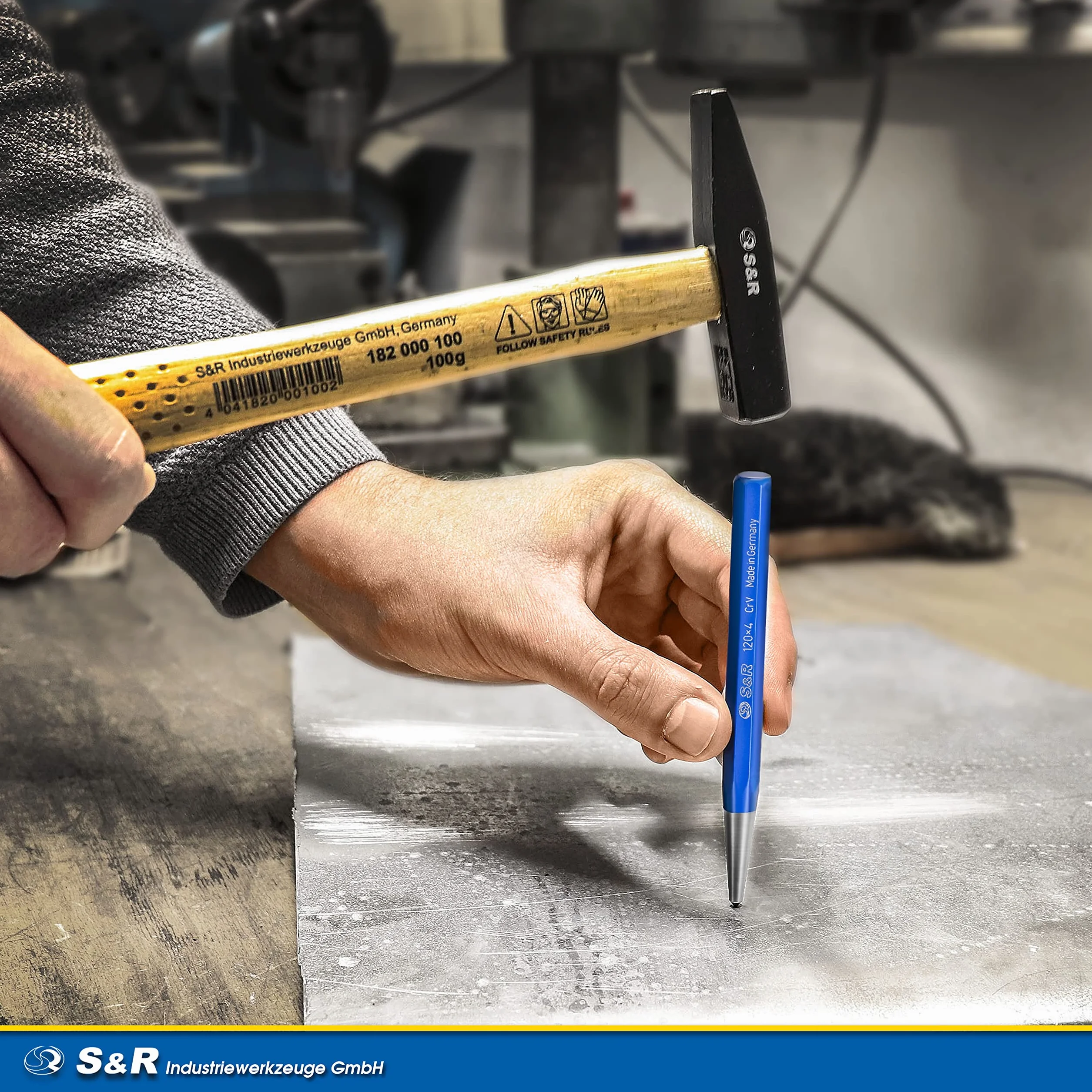 S&R 4-częściowy zestaw kernerów 3, 4, 5, 6 mm, stal CrV, wyprodukowano w Niemczech/kute i hartowane, odporne na uderzenia, w wytrzymałym pudełku z tworzywa sztucznego