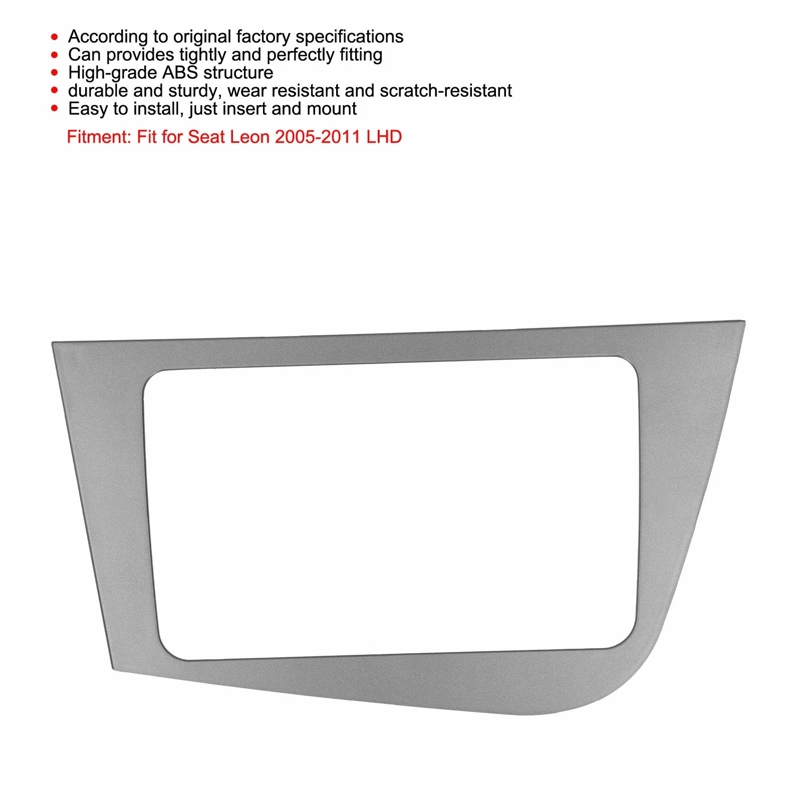 Deska Rozdzielcza Samochodu Radio Stereo Konsola Wykończenie Ramy Panelu 2-DIN Odtwarzacz DVD GPS Pasuje do Seat Leon 2005-2011 LHD
