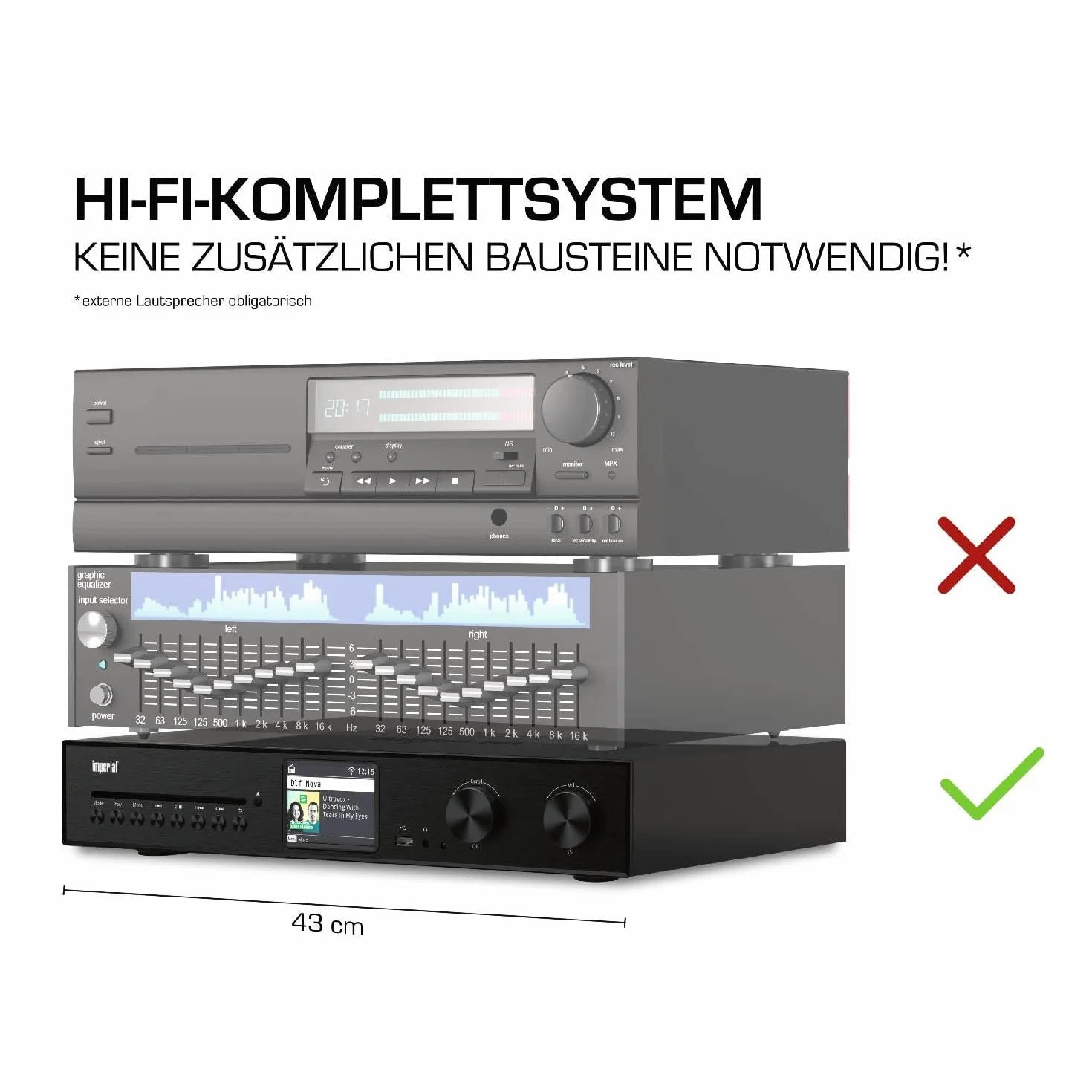 Imperial DABMAN i560 CD HiFi urządzenie ze wzmacniaczem odtwarzaczem CD radio internetowe cyfrowe DAB+ DAB UKW WLAN LAN HDMI ARC Bluetooth streamingu