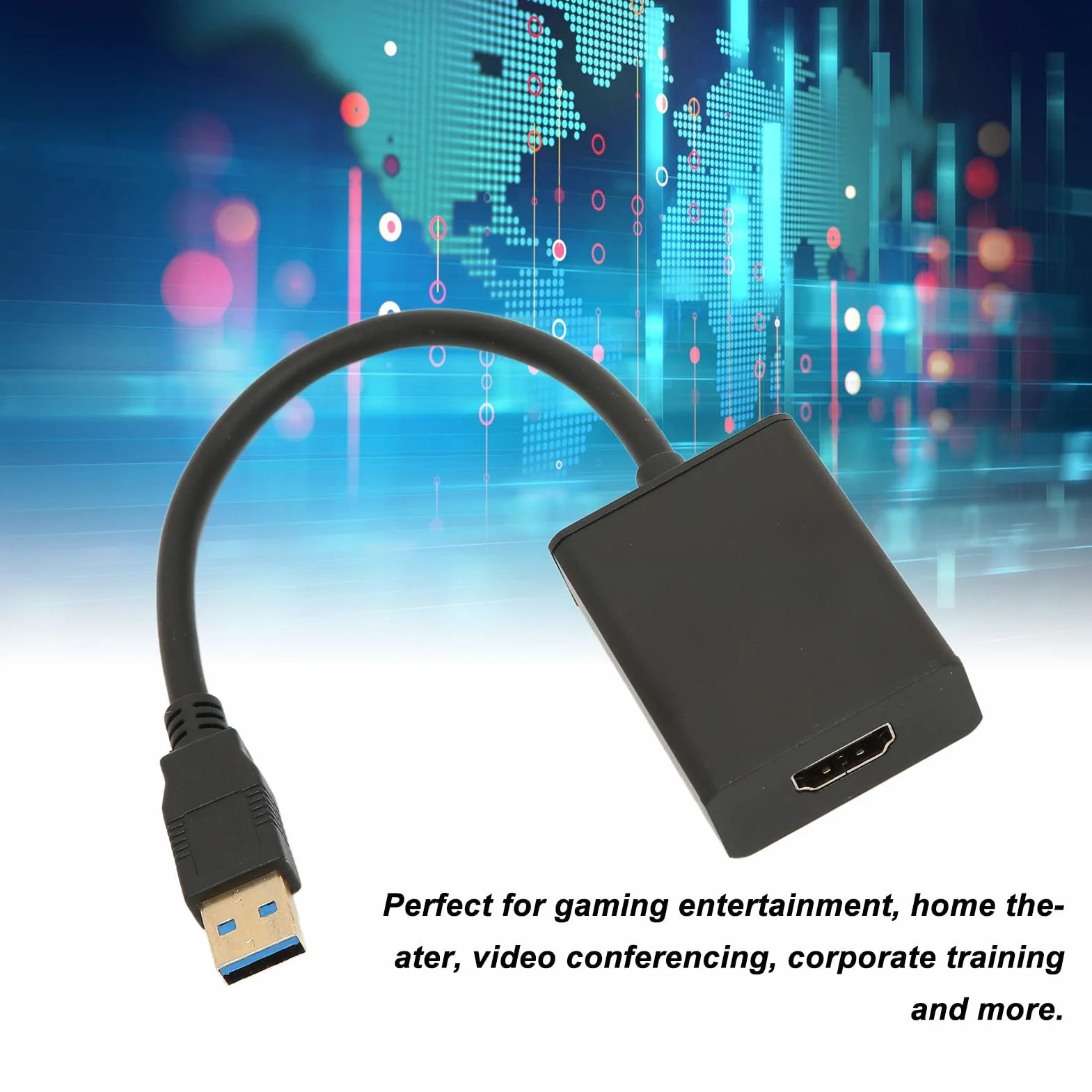 Adapter Interfejsu Multimedialnego USB3.0 do HD, Rozdzielczość HD 1080P 1920x1080 Kabel Adaptera USB Ultra Szybki Port USB 3.0 dla WIN 7 8 8.1 10 XP