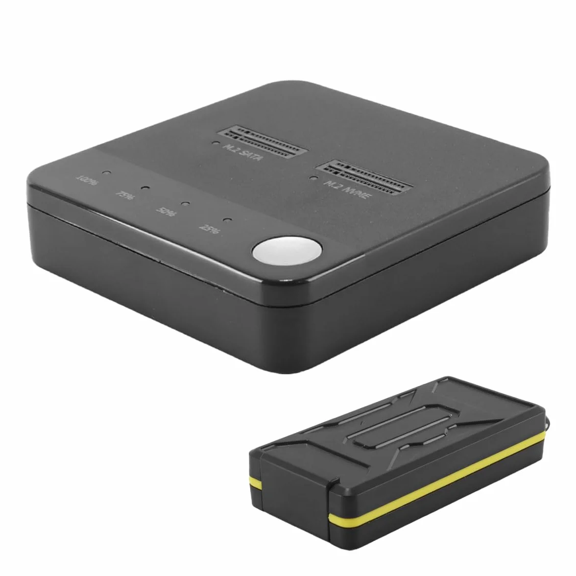 Kloner dysków SSD M.2 NVME/SATA, dwukomorowa obudowa, USB-C, offline klonowanie
