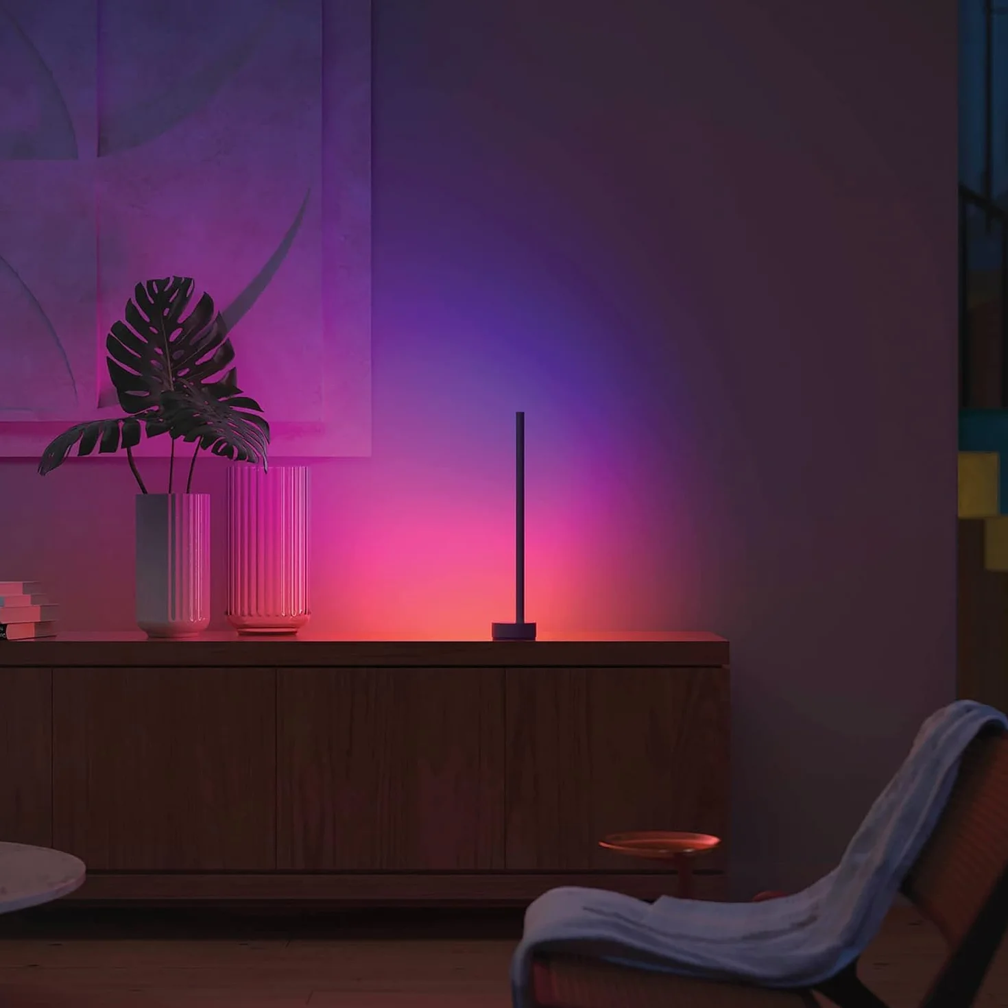 Philips Hue Lampa White and Color Ambiance Signe Gradient (czarna), Lampa Stojąca z Paletą 16 mln Kolorów i Możliwością Ściemniania, Inteligentne Oświetlenie Smart LED