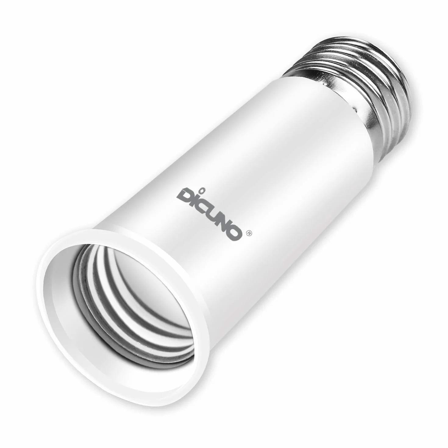 DiCUNO E27 Adapter podstawowy 6,5 cm przedłużacz, E27 Standardowy przedłużacz gniazda lampy, przedłużacz żarówki, adapter do uchwytu lampy, opakowanie 6 szt