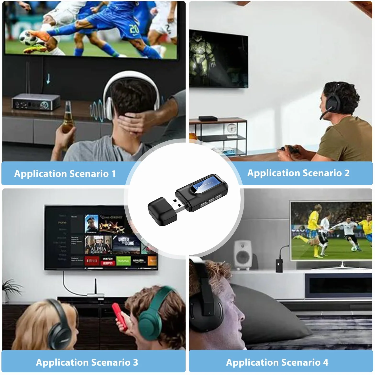 Adapter Bluetooth Audio 5.0: bezprzewodowy nadajnik Bluetooth 2 w 1 z wtyczką 3,5 mm, transmiter USB Bluetooth do samochodu, TV, PC, słuchawek, głośników, Plug and Play