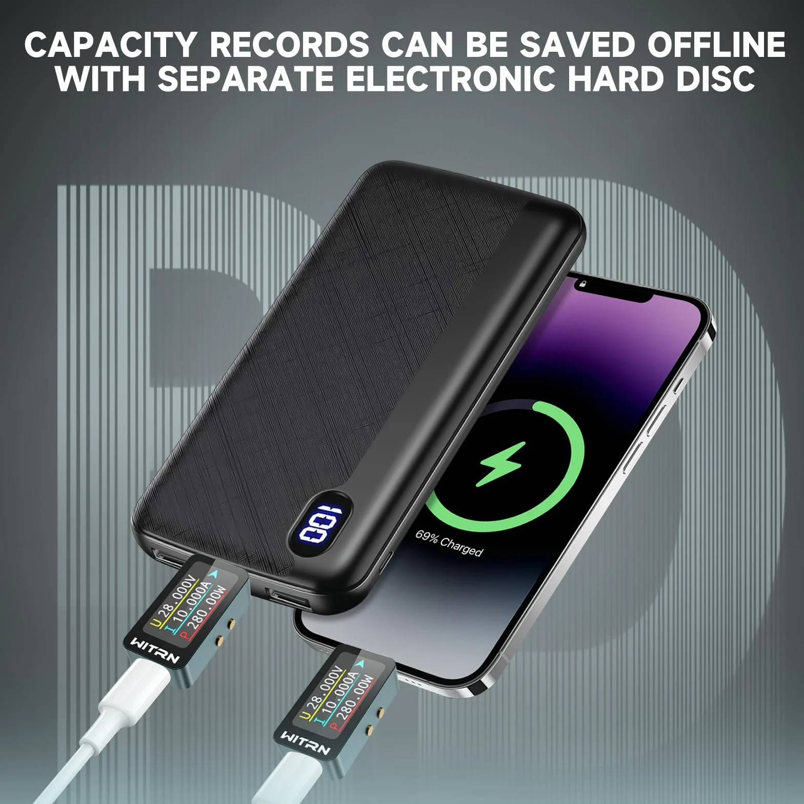 Heemol 2 szt. 10 A USB C tester miernik 4-36 V cyfrowy miernik prądu PD Power Meter USB C, miernik prądu, kolor IPS LCD, multimetr, woltomierz, miernik mocy
