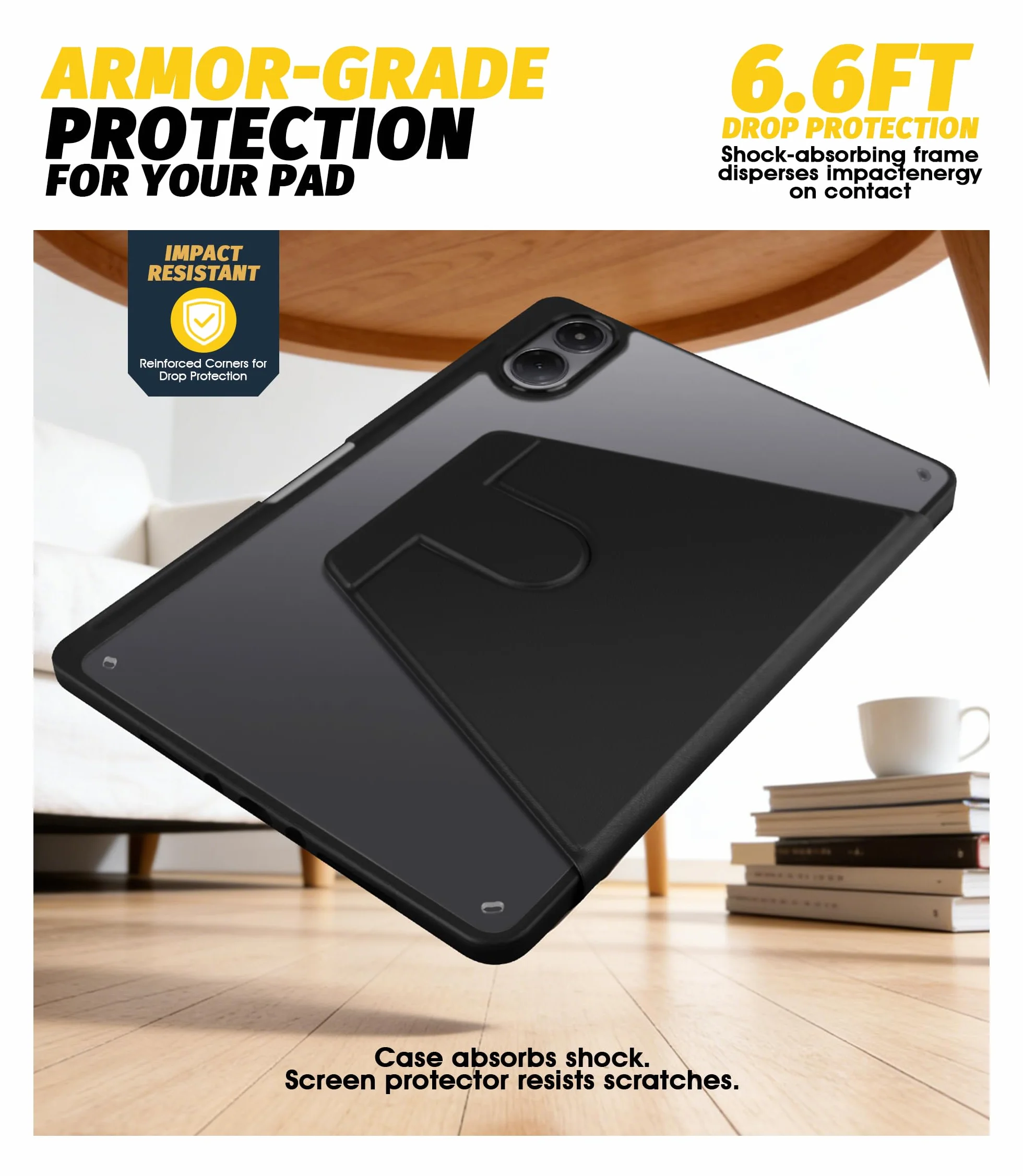 NEWZEROL Etui + 2 osłony ekranu ze szkła hartowanego kompatybilne z Xiaomi Redmi Pad 2 Pro 12,1 cala, ultracienka folia ochronna 9H, odporna na zarysowania, obracana o 360°