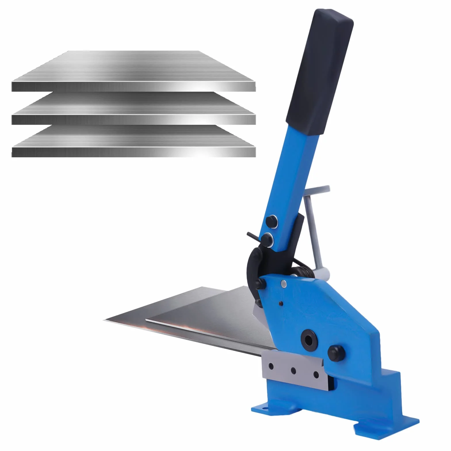 Nożyce dźwigniowe do blachy o długości 125 mm, nożyce dźwigniowe, metalowe z regulowanym zaciskiem, ręczna płyta, płaska do cięcia blachy stalowej, stali płaskiej i okrągłej