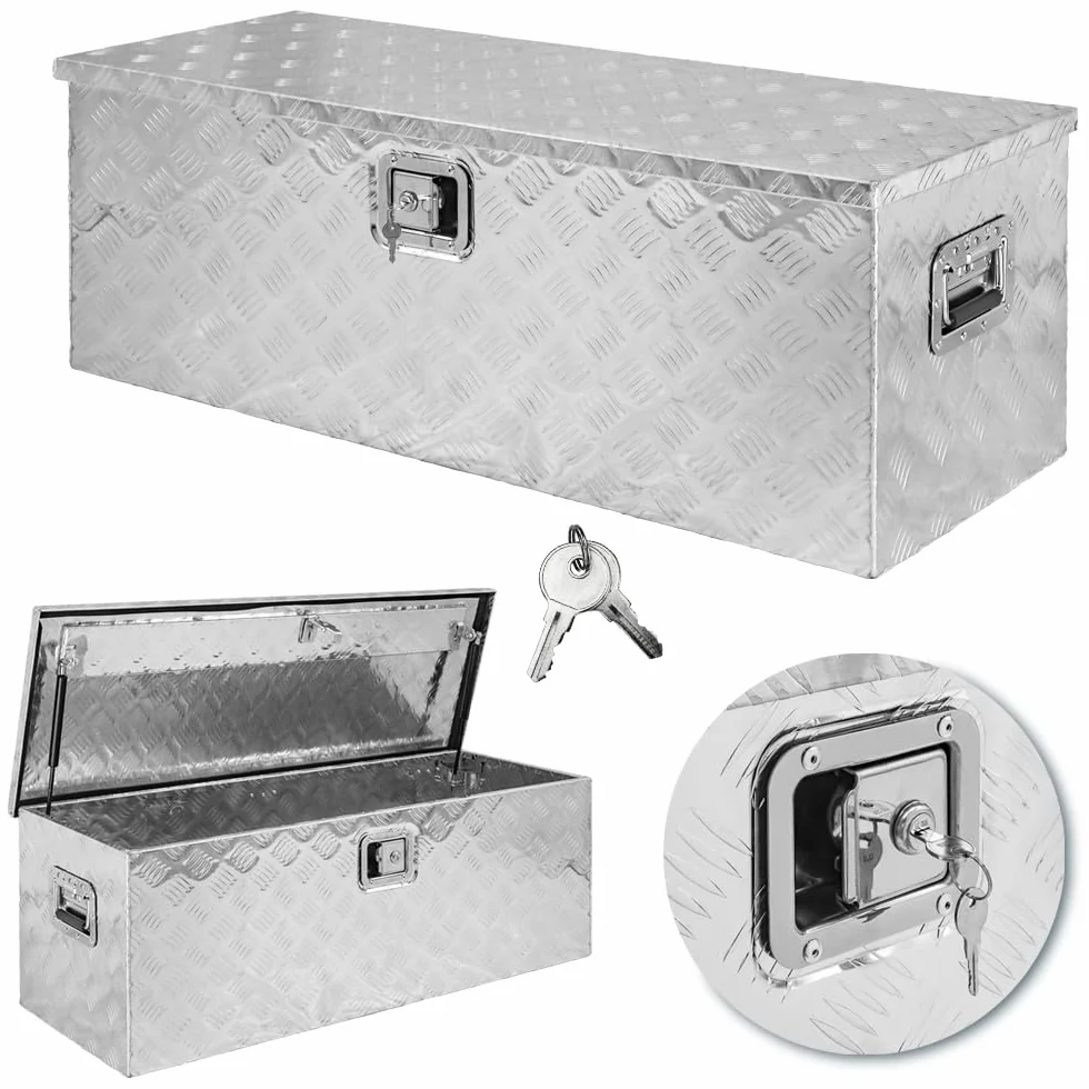 Zestaw D160 + schowek do zawieszania, skrzynka narzędziowa, skrzynka na przyczepę, aluminiowa skrzynka na przyczepę, pojemnik aluminiowy, pojemnik na wkładkę, pojemnik na przybory Trucky