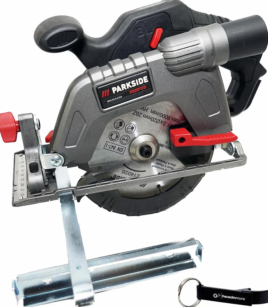 HEADNMORE® Bundle – PARKSIDE PERFORMANCE® ręczna pilarka tarczowa PHKSAP 12 V z akumulatorem + breloczek do kluczy HEADNMORE® (bez baterii)