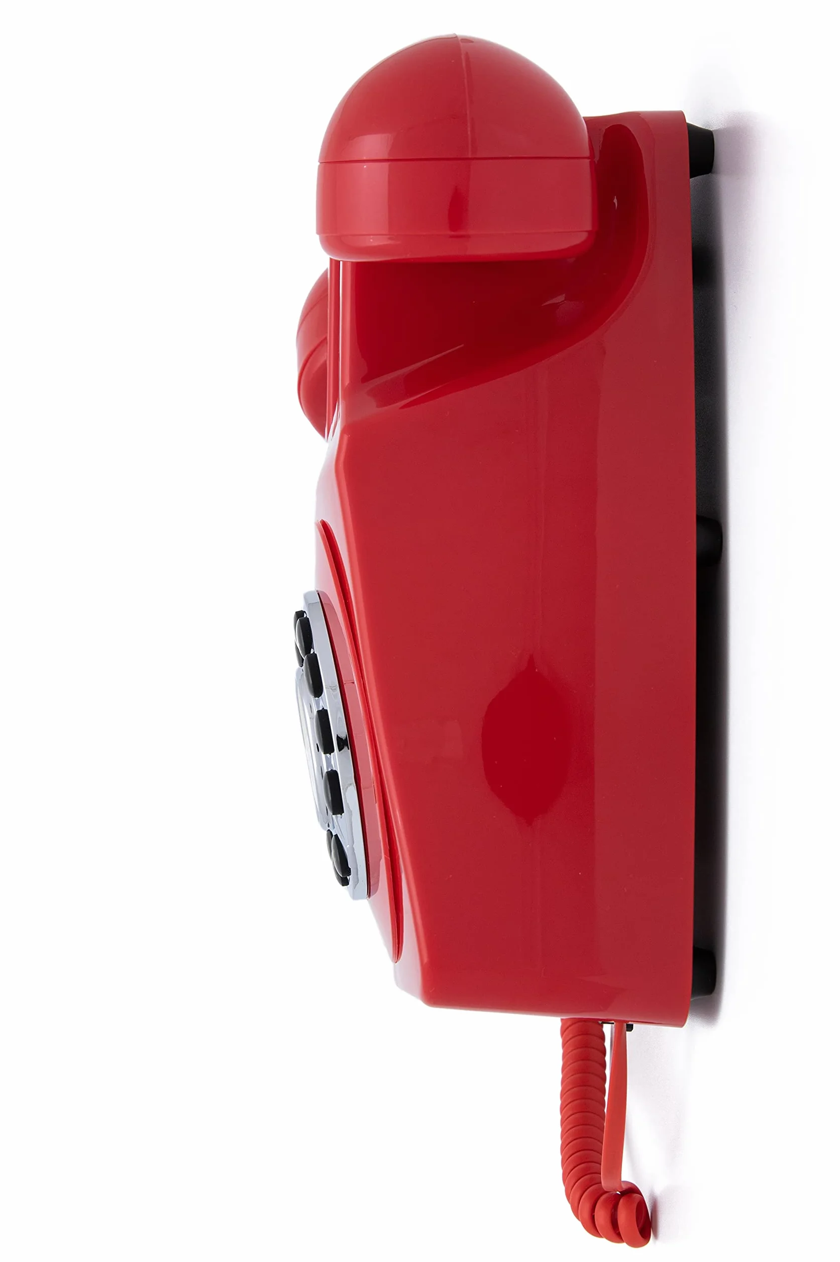GPO 746WALL Retro telefon stacjonarny na ścianę, czerwony, z autentycznym dzwonkiem