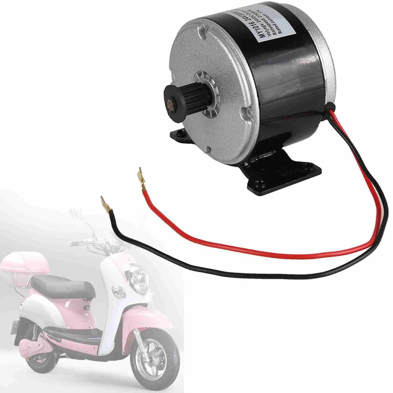 Dilwe MY1016 300W Szczotkowany Silnik Aluminiowy do Skutera Elektrycznego, Stabilna wydajność Podczas Modyfikacji Pojazdu, Odpowiedni do Małej Hulajnogi Elektrycznej, 1 Opakowanie