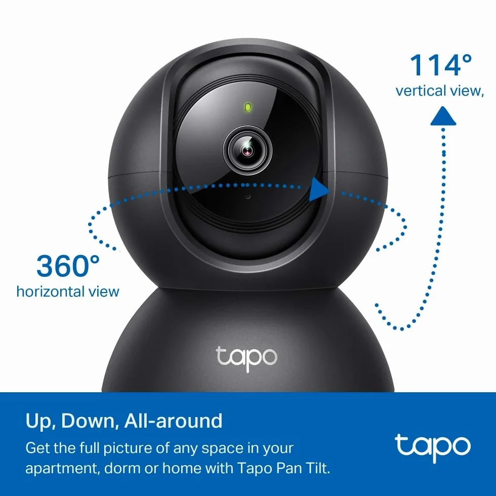 TP-Link Tapo C201 | Kamera Wi-Fi 2K do monitoringu wnętrz | Detekcja ruchu i dźwięku | Dwukierunkowe audio | Tryb nocny | Obsługa karty microSD do 512 GB | Kompatybilna z Alexa i Google Home