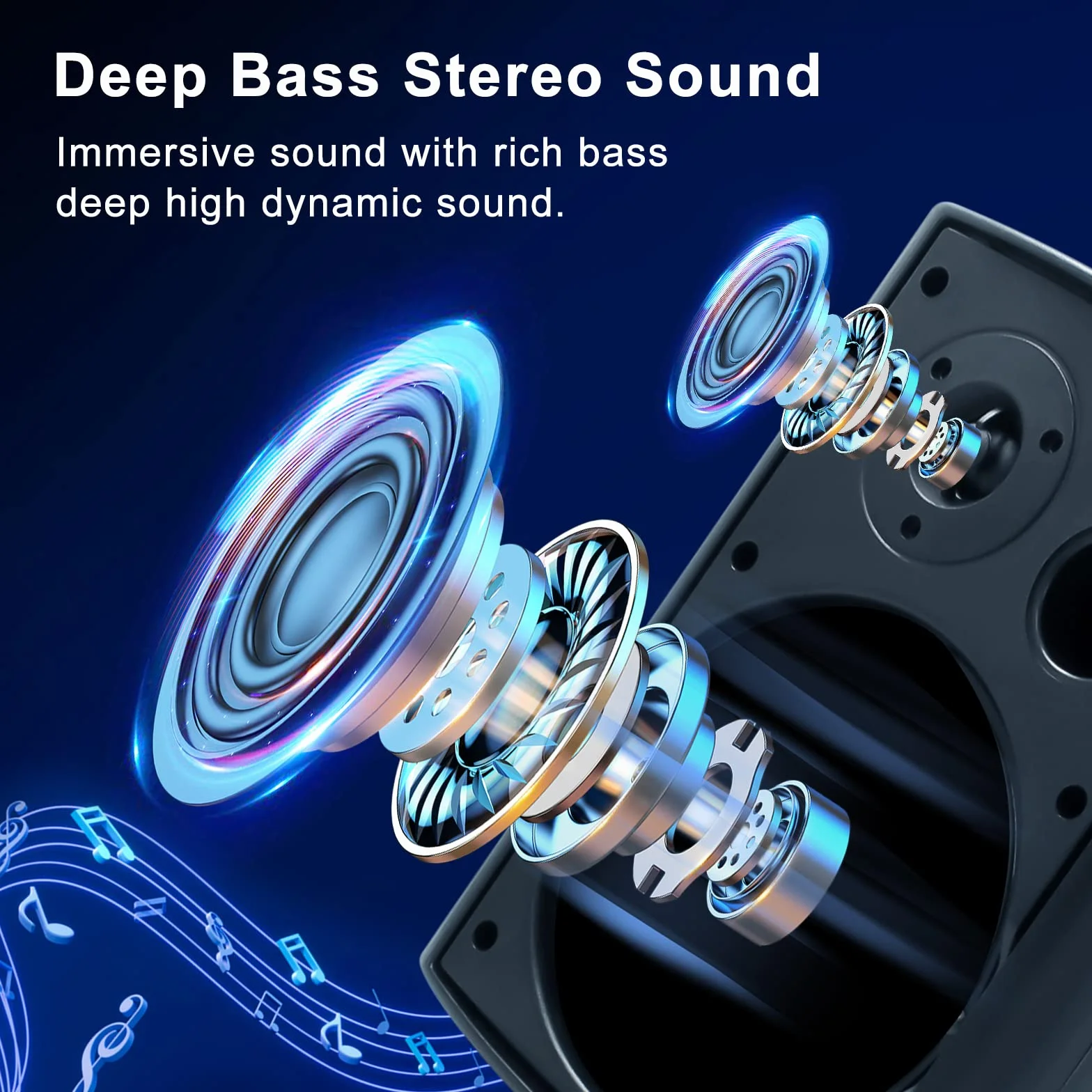 Herdio Głośniki zewnętrzne Bluetooth 6,5 cala - głośnik 800 W - głośnik zewnętrzny ze źródłem wzmacniacza stereo idealny na taras Veranda Garden (4 czarne)