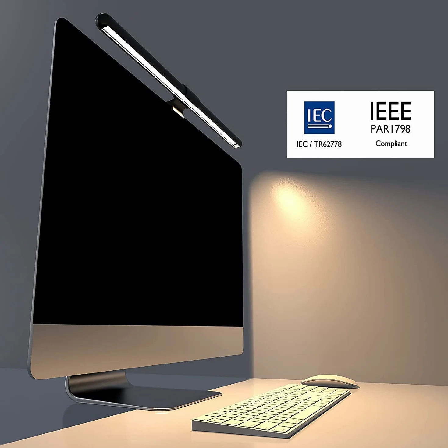 Quntis lampka LED do monitora komputerowego 22-29" Touch Control ochrona przed niebieskim światłem automatyczne ściemnianie regulacja temperatury barwowej