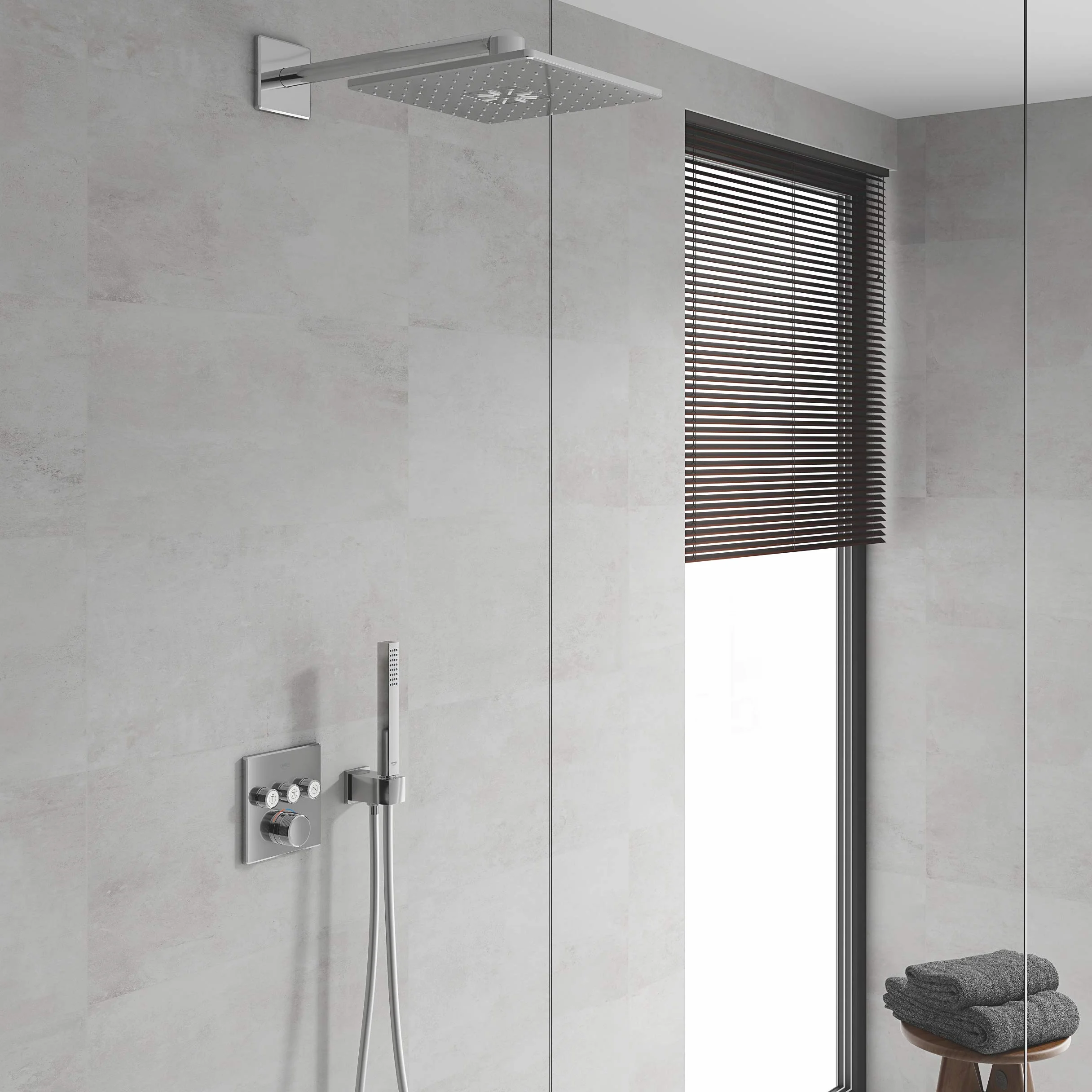 Grohe Grohtherm SmartControl system podtynkowy, z g?owic? prysznicow? Rainshower SmartActive 310 Cube, 3 odbiorniki, chrom - 34712000