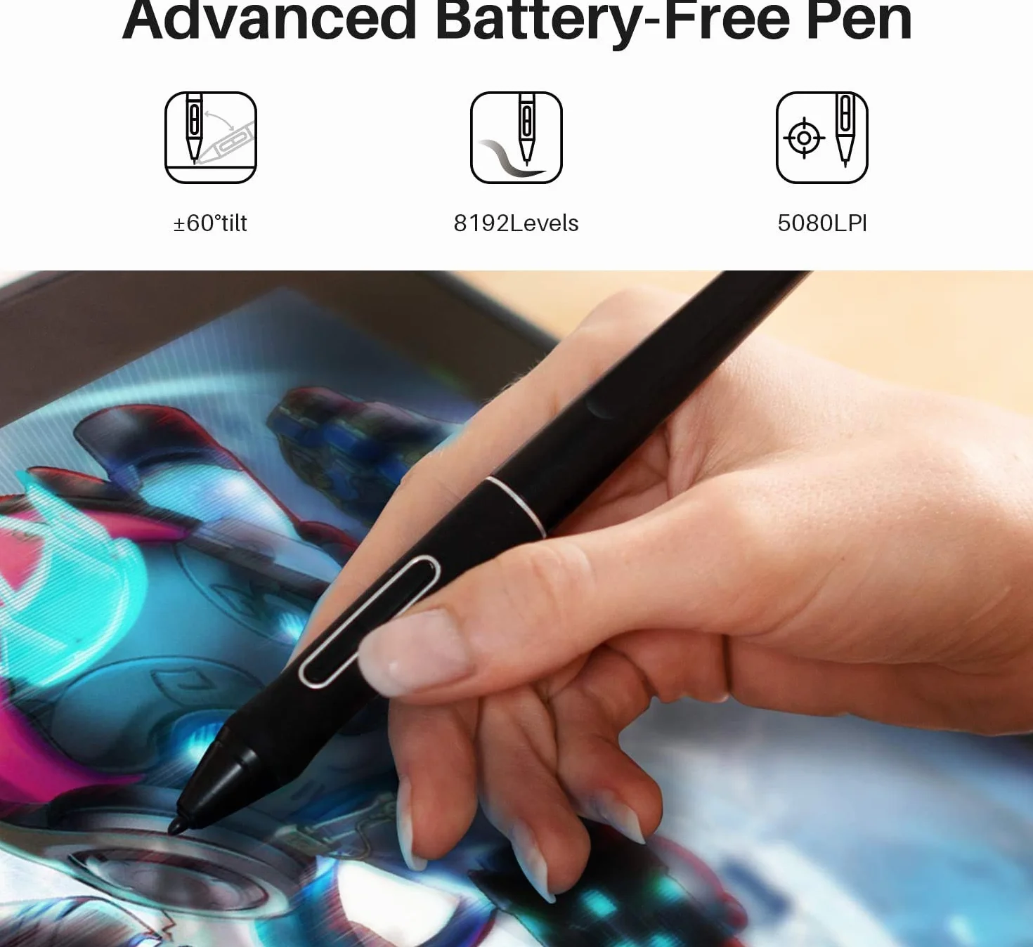 Huion KAMVAS Pro 12 tablet do rysowania, 29.5 cm, w pełni laminowany monitor graficzny, z długopisem bez baterii i regulowanym stojakiem, idealny do pracy w domu i nauki zdalnej
