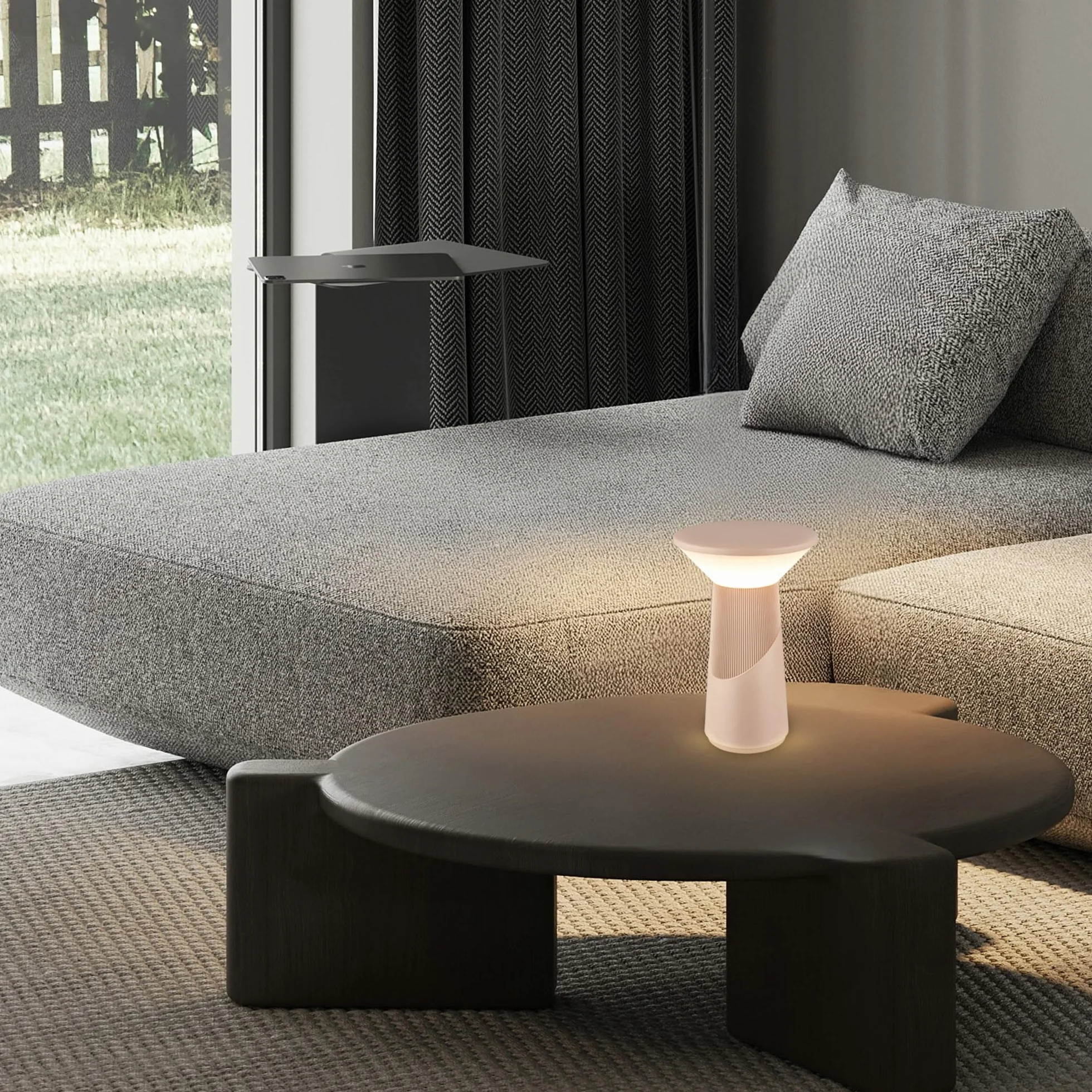 BRILONER - Ładowalna lampa stołowa bezprzewodowa, dotykowy ściemniacz z płynną regulacją, funkcja pamięci, ip44, usb-c, LED model przenośny, German Design Award 2026, 15x24 cm, beżowy kolor