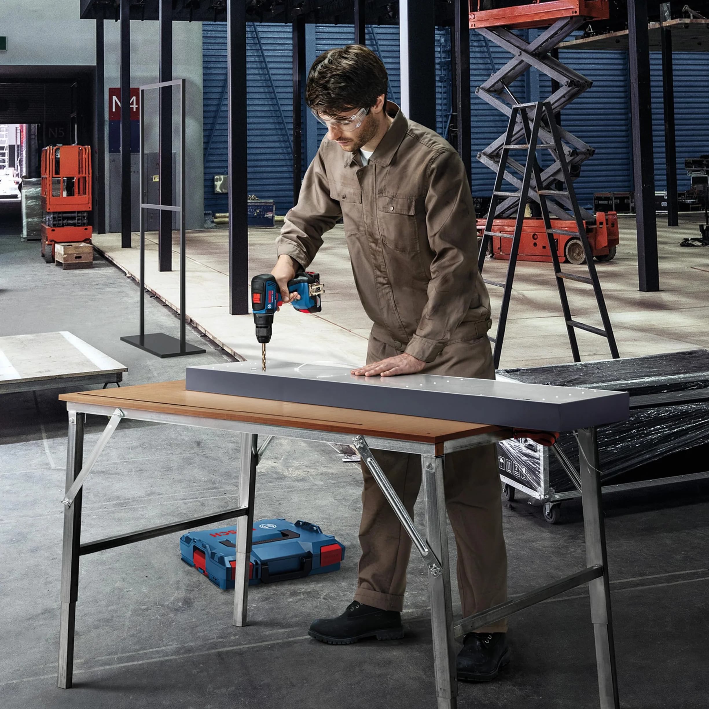 Bosch Professional Gsr 18V-55 Wiertarko-Wkrętarka, Niebieski/Czarny, 78 x 179 x 207 mm