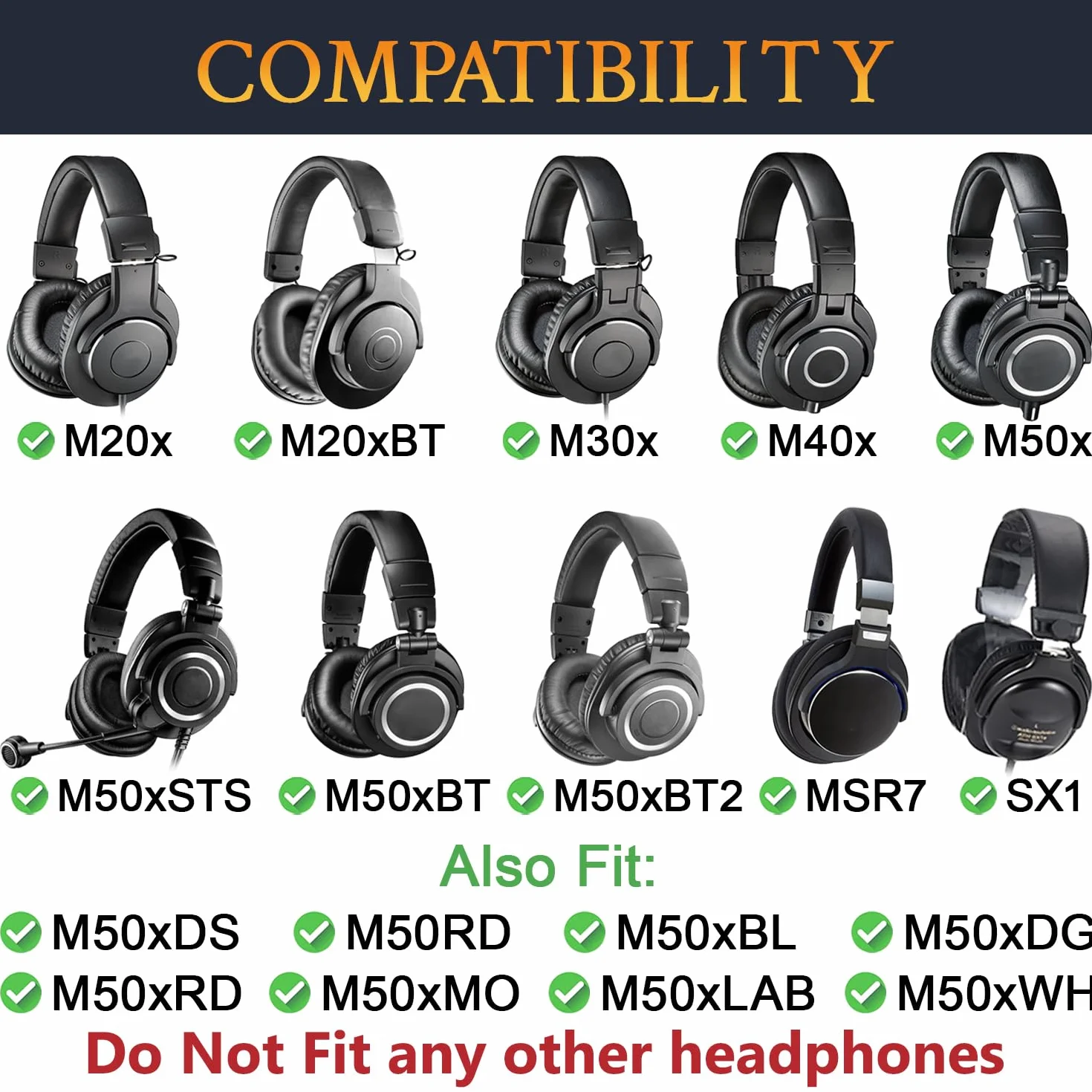 SOULWIT miękkie poduszki nausznik z skóry proteinowej do Audio Technica ATH M50X M50XBT M50RD M40X M30X M20X MSR7 SX1