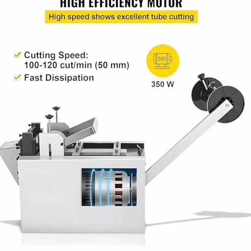 Elektryczna obcinarka do rur o mocy 250 W, automatyczna maszyna do cięcia rur termokurczliwych, szerokość cięcia 1-100 mm, do tulei gumowych/plastikowych rur