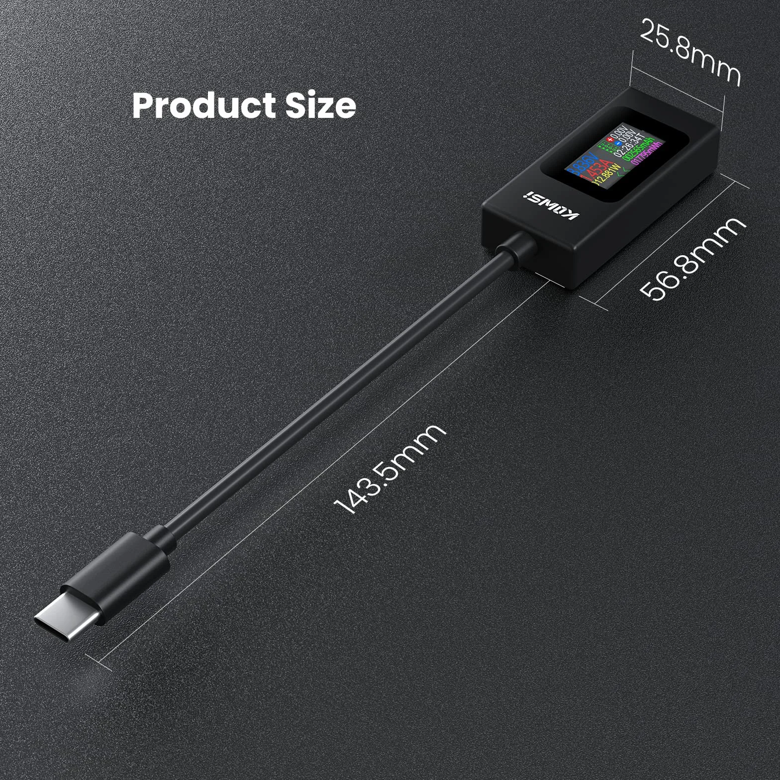 YOJOCK USB C Tester Miernik Mocy 4-30V 0-6.5A Miernik Napięcia i Prądu Multimetr, Pojemność USB, Temperatura, Czas Pracy Amperomierz Woltomierz Detektor ładowarki Banku Mocy