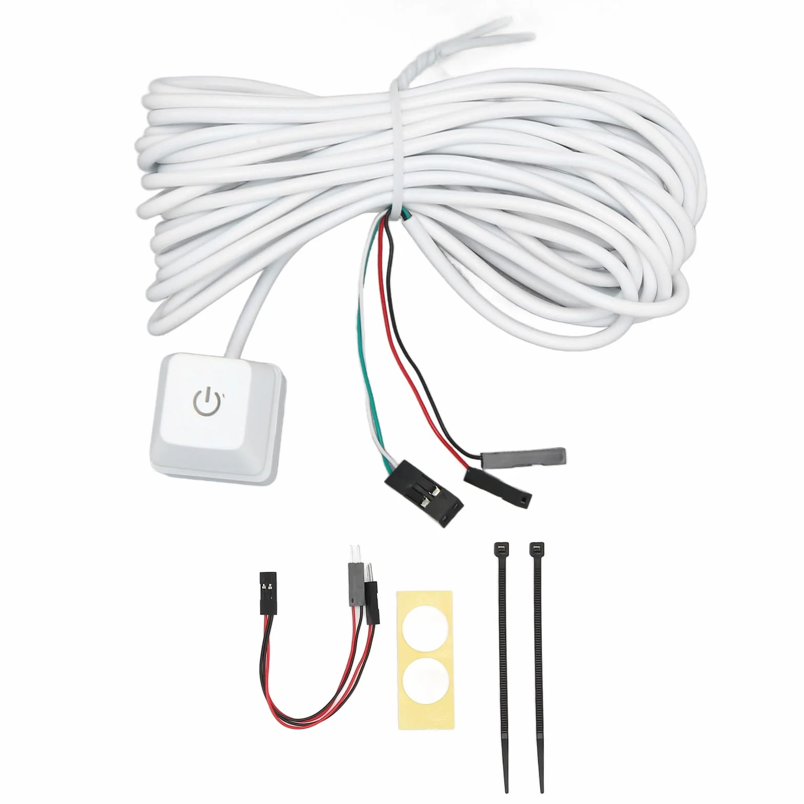 Przełącznik Zasilania Komputera PC, Biały Klucz Mechaniczny Zewnętrzny Wyłącznik Zasilania Komputera PC z Podświetleniem, Niebieski Przełącznik, Plug and Play, do Gier (zielone