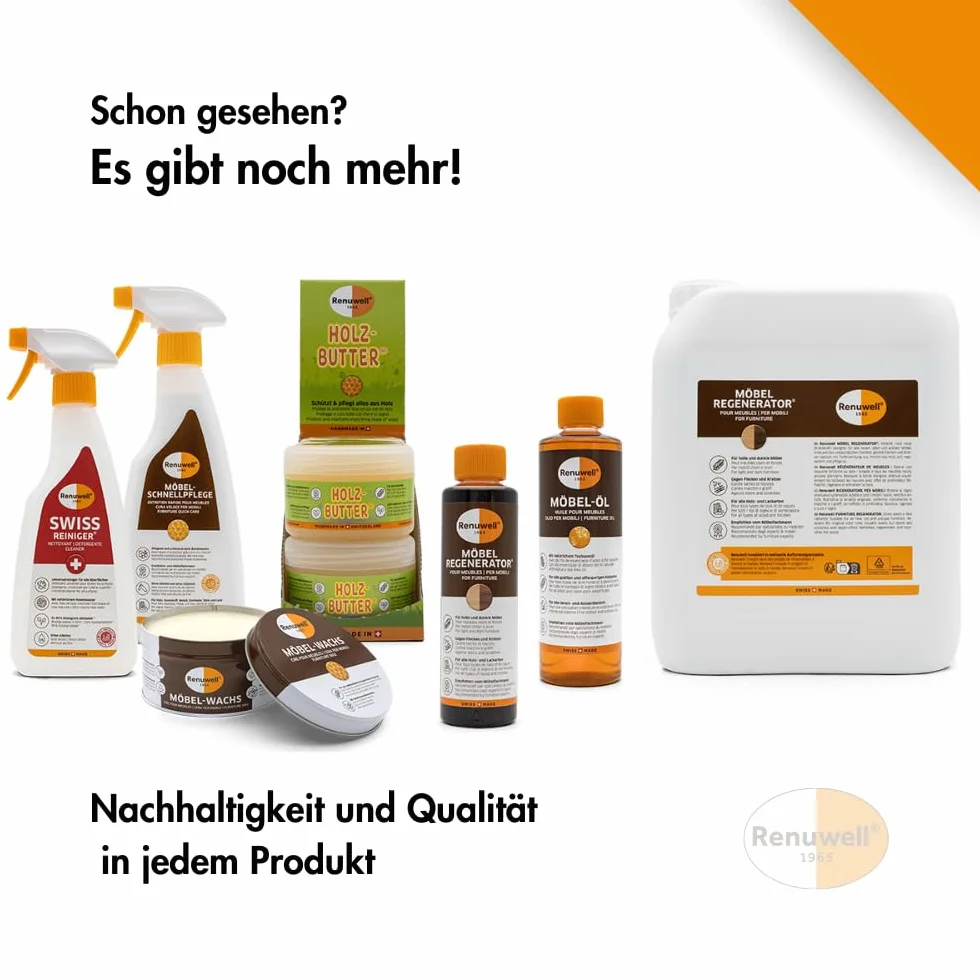 Renuwell Holz Butter 20274 Wosk do Drewna, Przezroczysty, 250ml