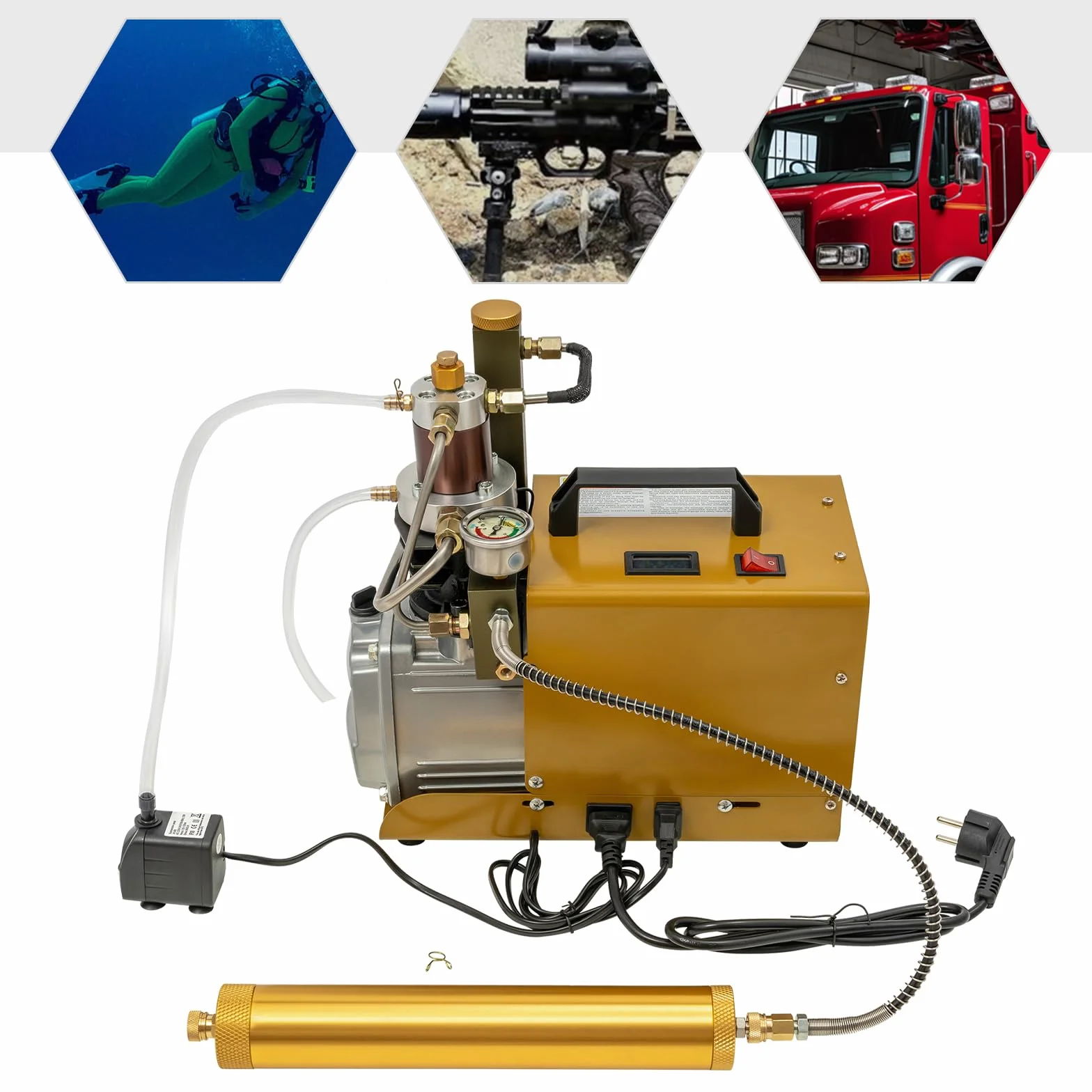 Wysokociśnieniowa pompa powietrza 1800 W, 4500 psi, kompresor 30 Mpa PCP, automatyczna sprężarka powietrza z pompą zanurzeniową, do paintballu, butli do nurkowania, pistoletów pneumatycznych i butelek