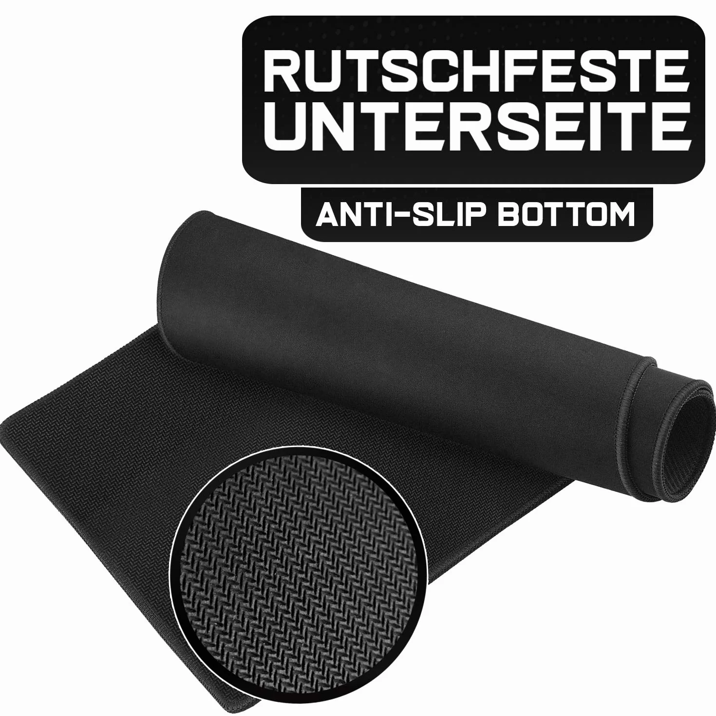 Sidorenko Podkładka pod Mysz XL Antypoślizgowa Gumowa Czarna