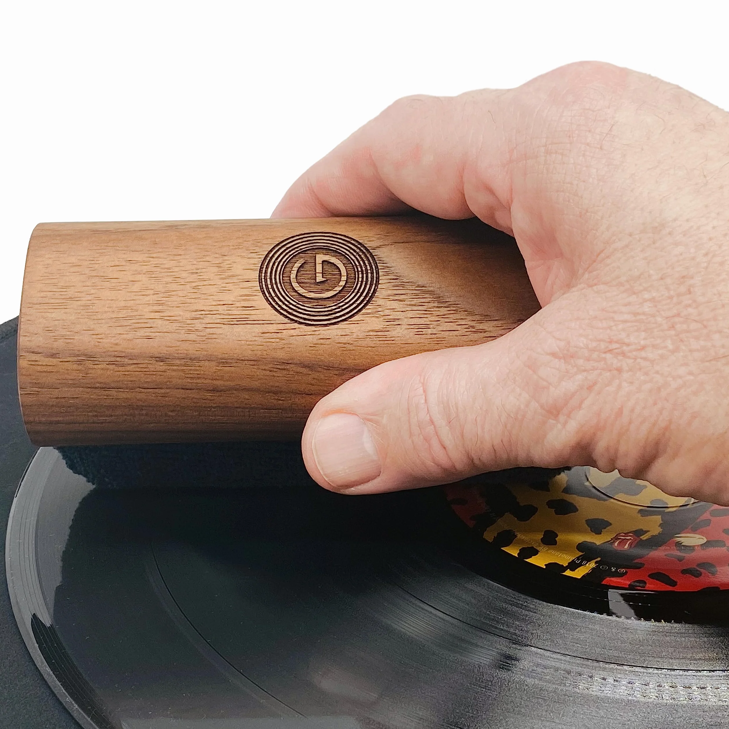 GrooveWasher Zestaw do czyszczenia płyt winylowych – ręcznie wykonany uchwyt z orzecha włoskiego z podkładką z mikrofibry, niezbędny system pielęgnacji LP zawiera płyn czyszczący G2 + bonus, usuwanie