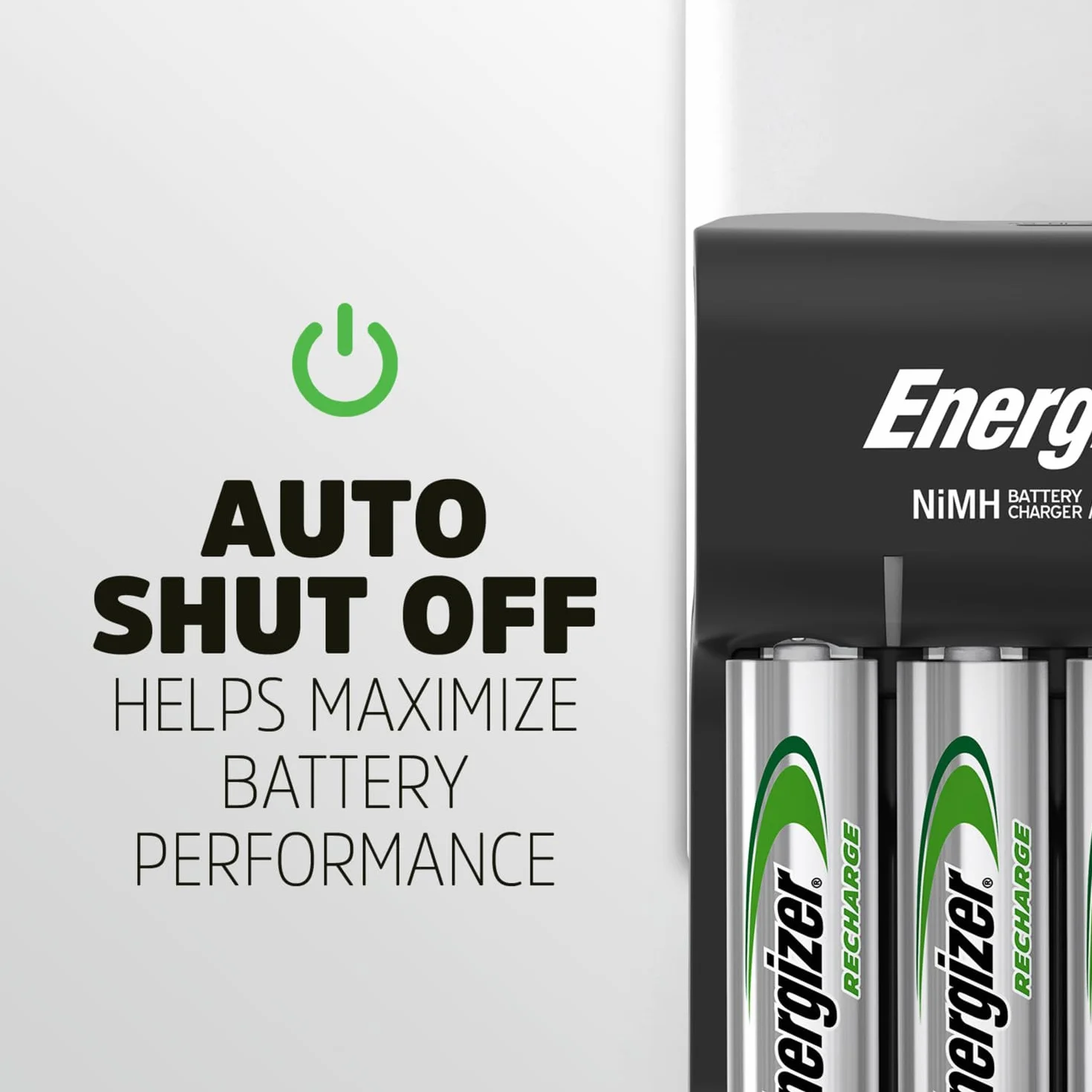 Energizer 639837 Ładowarka do Akumulatorów, Czarny, 4 Sztuki