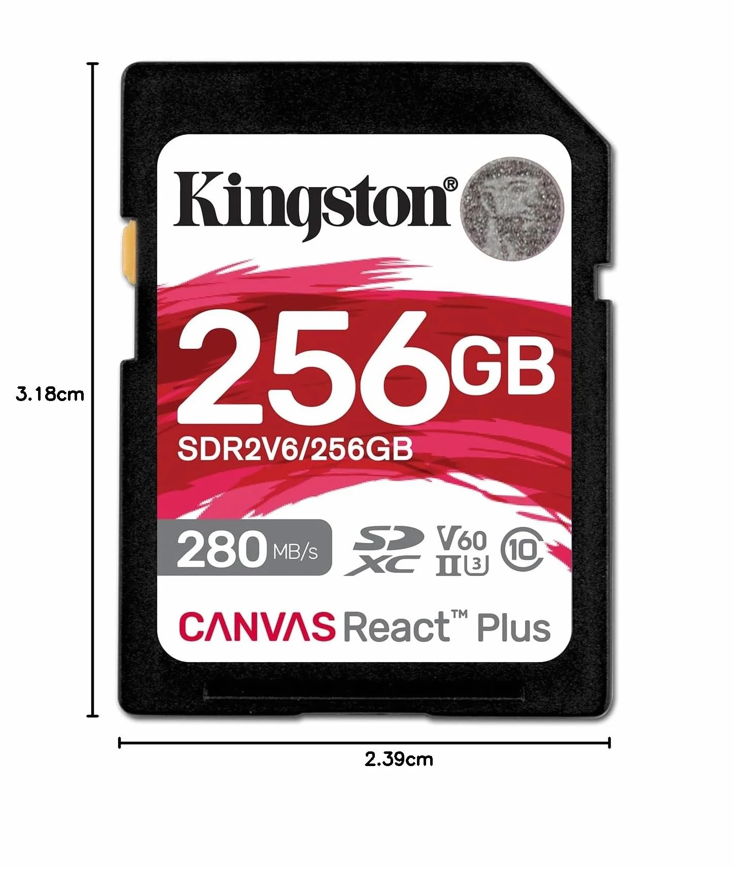 Kingston Canvas React Plus V60 SD 256 GB SDXC UHS-II 280R/150W U3 V60 dla 4K