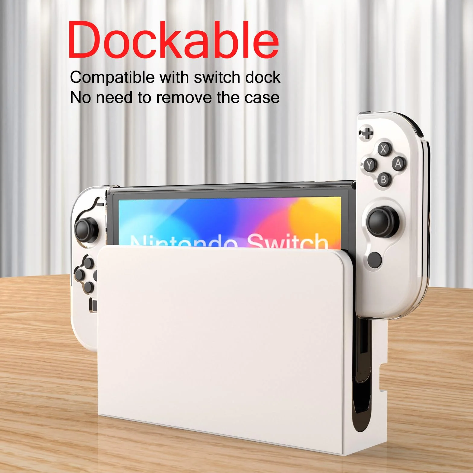 Teyomi osłona ochronna do Nintendo Switch OLED 2021, przezroczysta, miękka osłona Joycon TPU, twarda obudowa poliwęglan