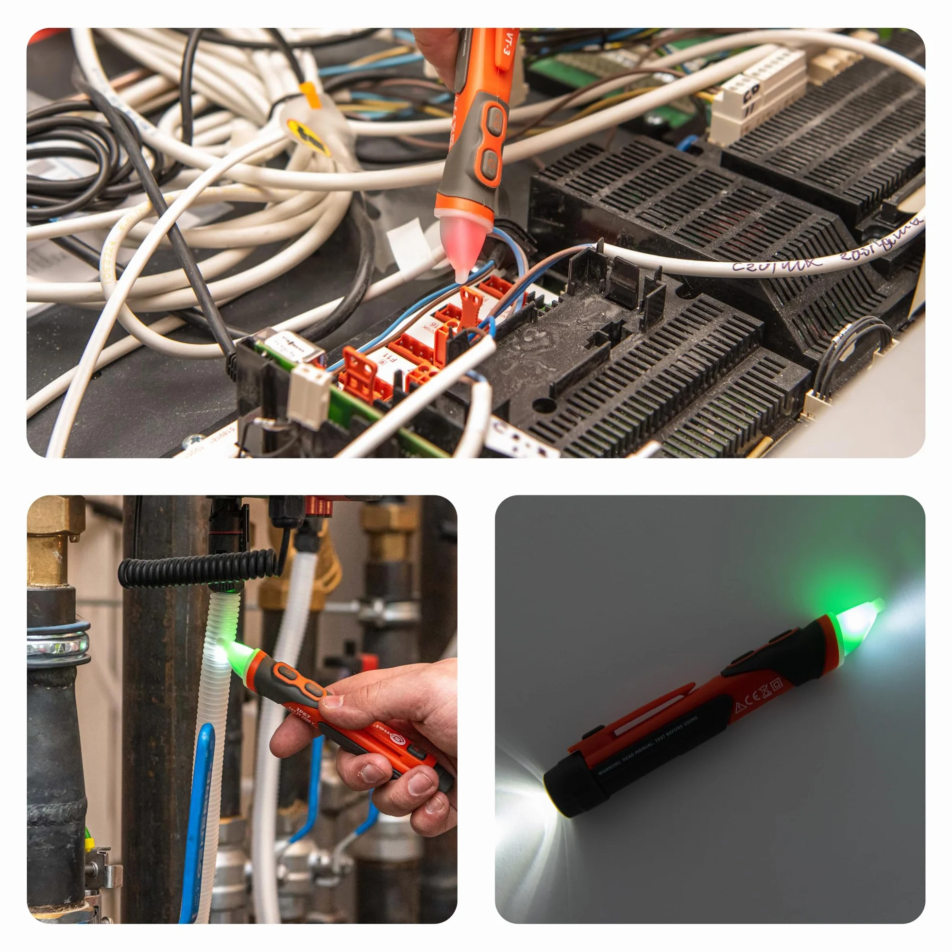 SONEL VT-3 Bezdotykowy wskaźnik napięcia - Tester prądu przemiennego - zakres 12V/100-1000V - sieci 50/60 Hz - wodoodporna obudowa IP67 - alarm świetlny i akustyczny
