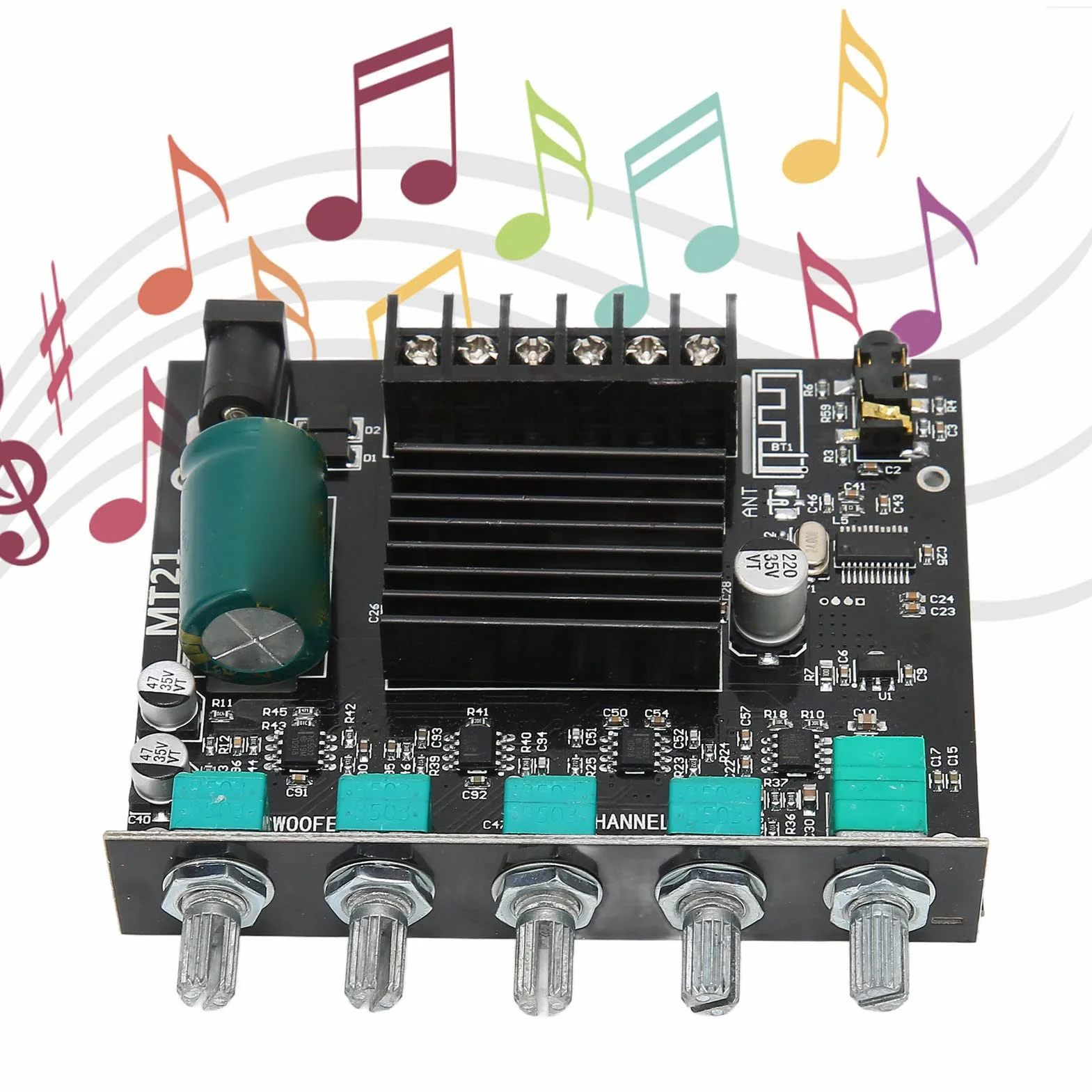 ZK-MT21 2.1-kanałowa Płytka Wzmacniacza Subwoofera Bluetooth 50Wx2+100W DC12-24V