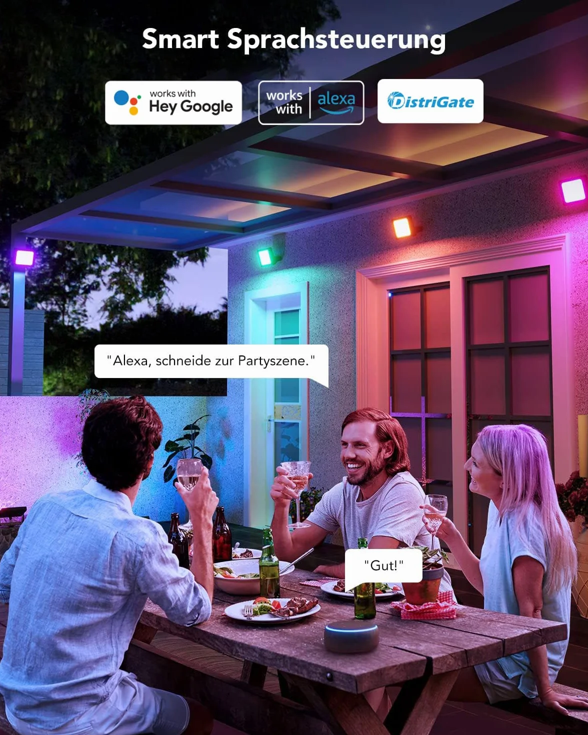 Govee RGBICWW Smart LED Spotlight, WiFi Outdoor Spotlight Works with Alexa, 2700-6500K, Dimmable LED Light with Colour Changing, IP66 Waterproof, Pack of 4