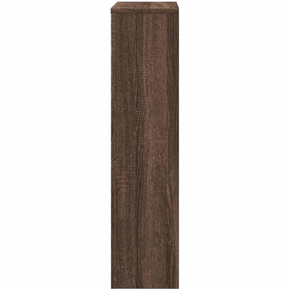 Pokrowiec na grzejnik, brązowy, dąb, 78 x 20 x 82 cm, designerska osłona chłodnicy, nowoczesna płyta MDF, pionowe listwy drewniane, dekoracyjna szafka do salonu, sypialni, przedpokoju, duża