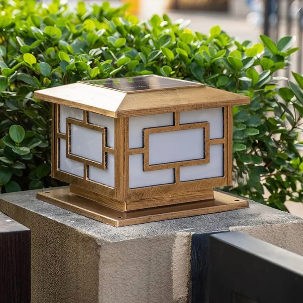 Solarne wodoodporne lampy słupkowe zewnętrzne oświetlenie ogrodzeniowe oświetlenie dekoracyjne willi oświetlenie krajobrazu oświetlenie tarasu ogród(Bronze,30CM)