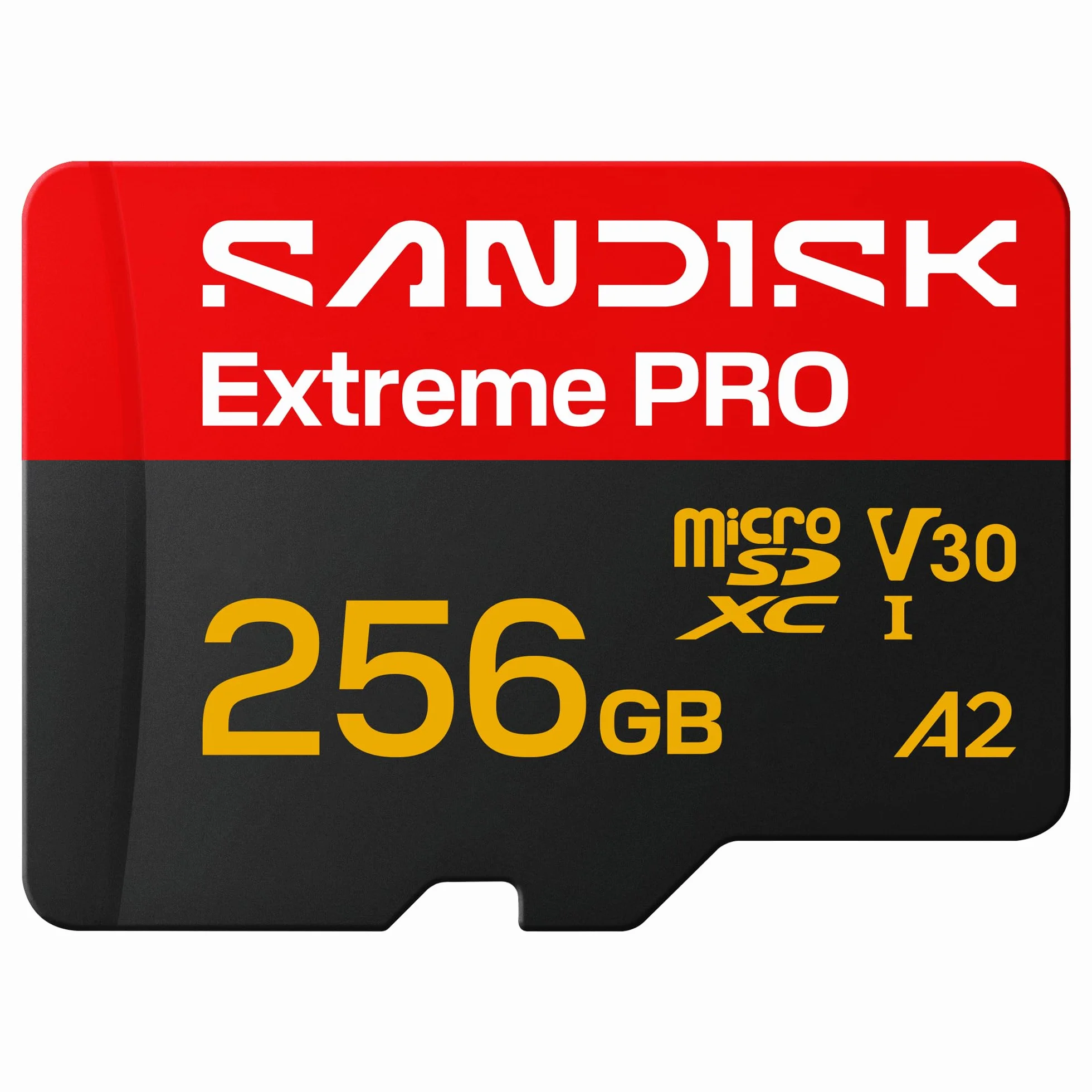SANDISK Extreme PRO microSD Karta UHS-I + SD Adapter, 256 GB (prędkość odczytu do 250 MB/s i prędkość zapisu do 170MB/s, 5K, 3K, 4K UHD, C10, V30, U3, A2)
