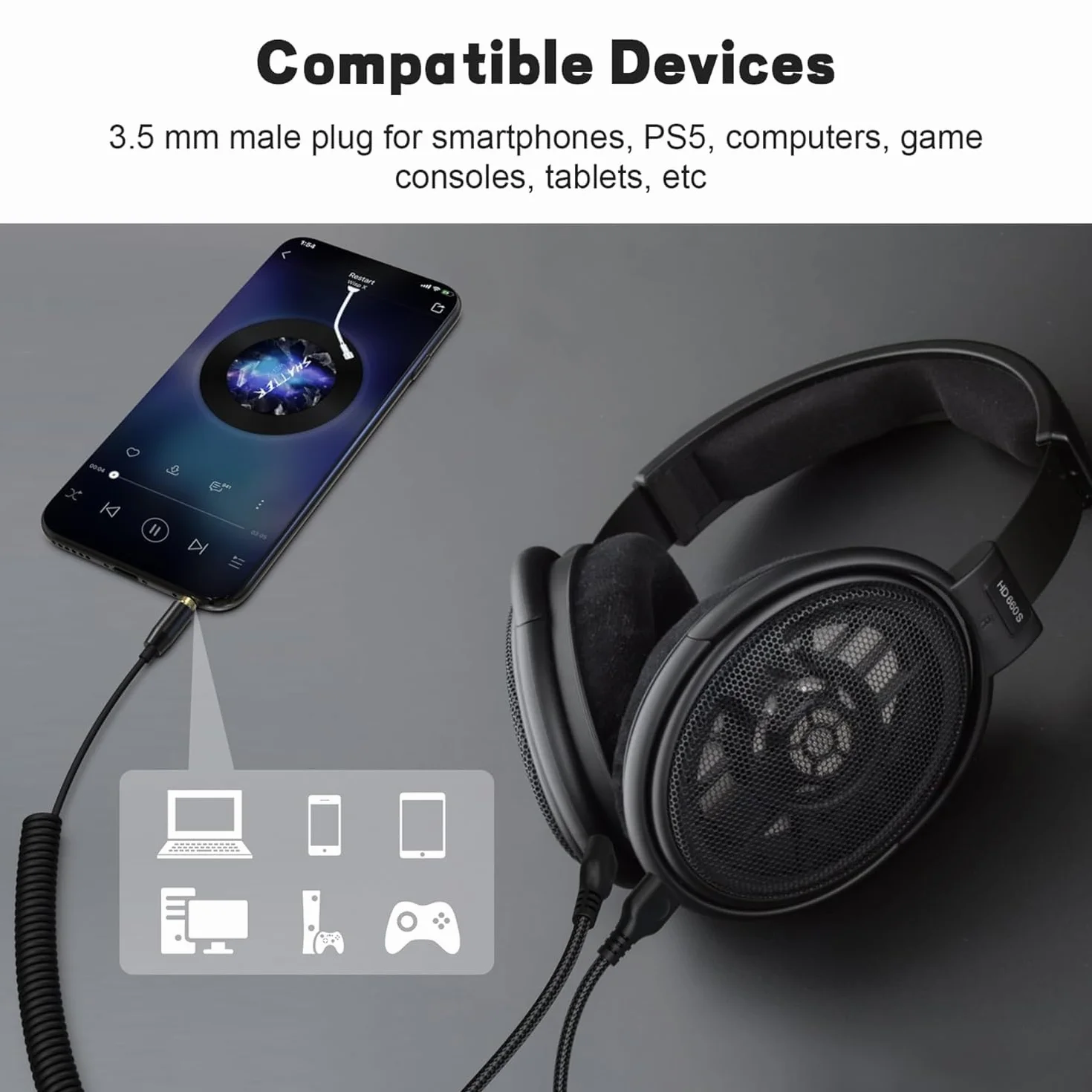 Sennheiser kompatybilny kabel audio HD600 HD660s HD6xx HD650 HD58X HD580 HD565 HD545 HD535