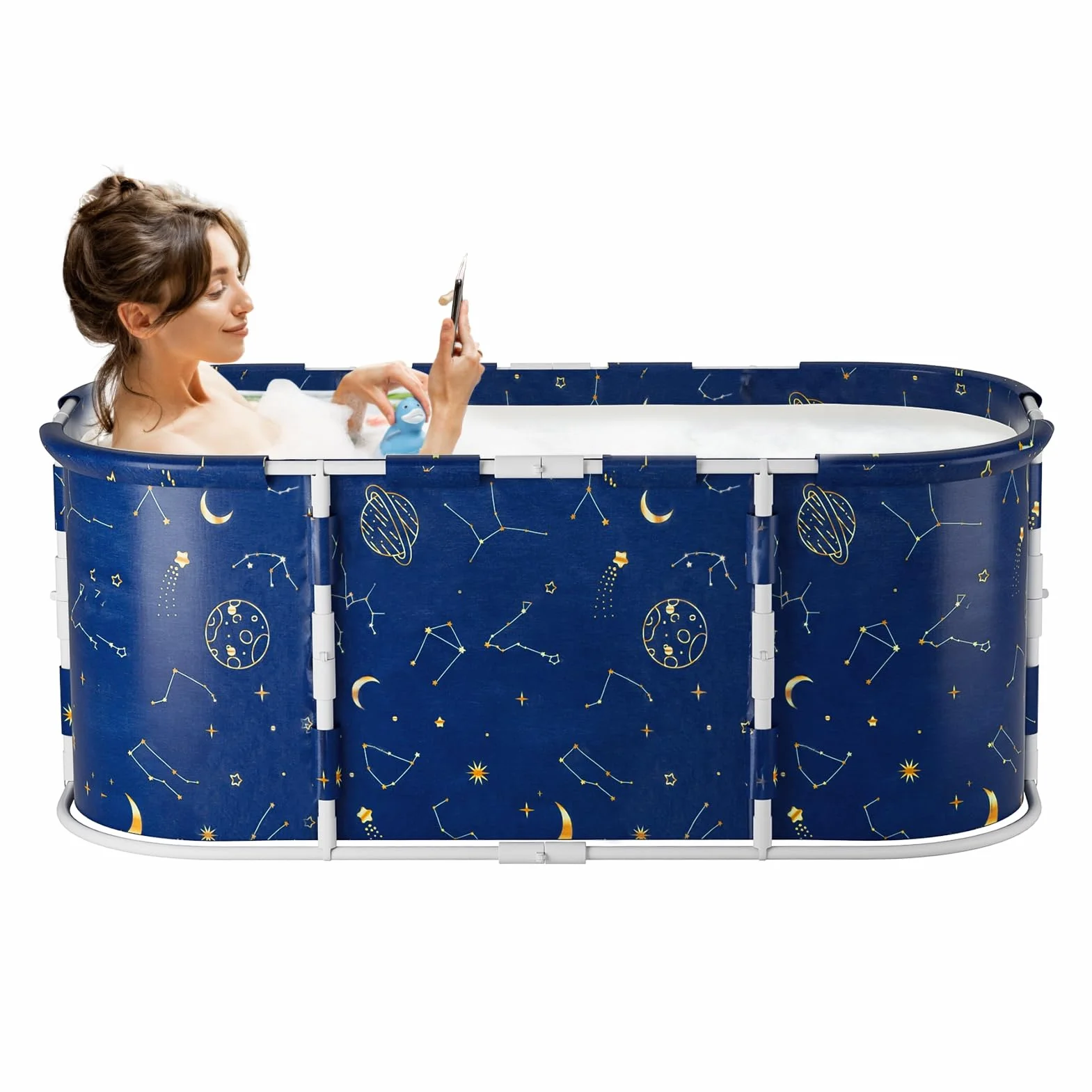 Przenośna wanna 119 cm, składana wanna dla dorosłych, oddzielna rodzinna łazienka, wanna terapeutyczna SPA do kabiny prysznicowej, wolnostojąca składana wanna, do kąpieli w gorącym spa i
