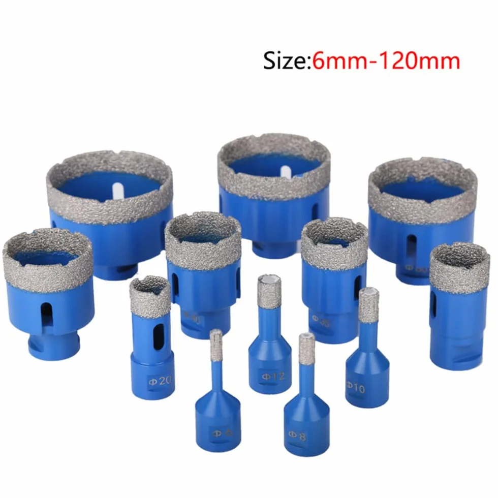 6-120mm Gwint M14 Lutowane próżniowo Suche diamentowe wiertła rdzeniowe Otwornica do płytek ceramicznych Granit Marmur Porcelana Cegła Wiertło do kamienia, 75mm